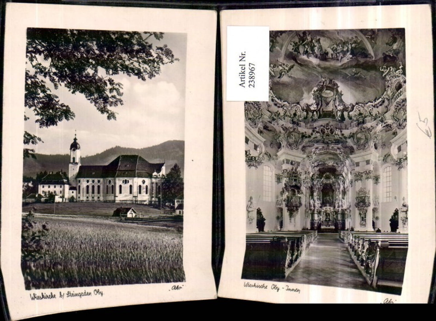 238967,Klappkarte Wieskirche b. Steingaden Kirche Inneres Mehrbildkarte Das Lied von d. Wies