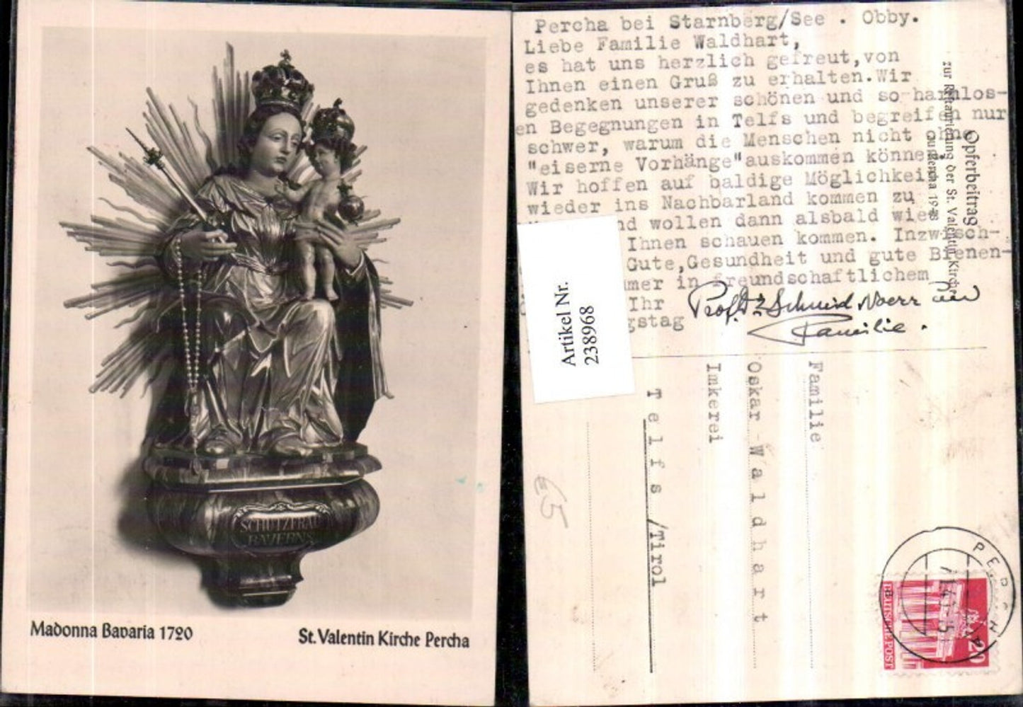 238968,St. Valentin Kirche Percha Madonna Bavaria 1720
