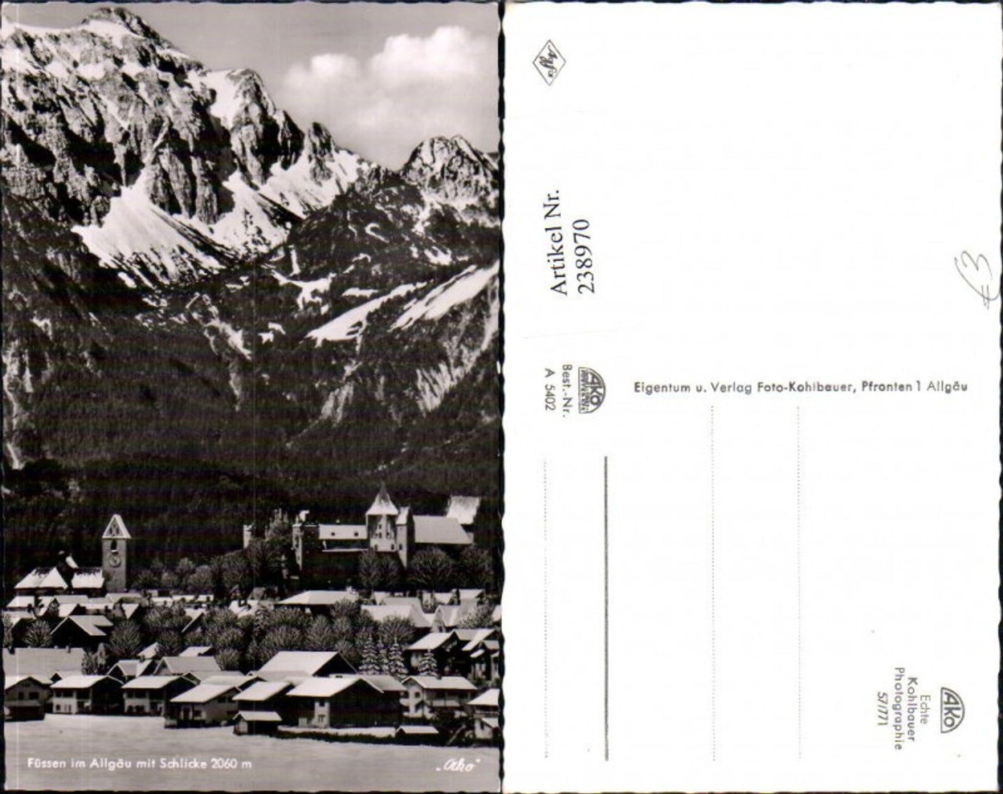 238970,Füssen im Allgäu Teilansicht m. Schlicke Winterbild