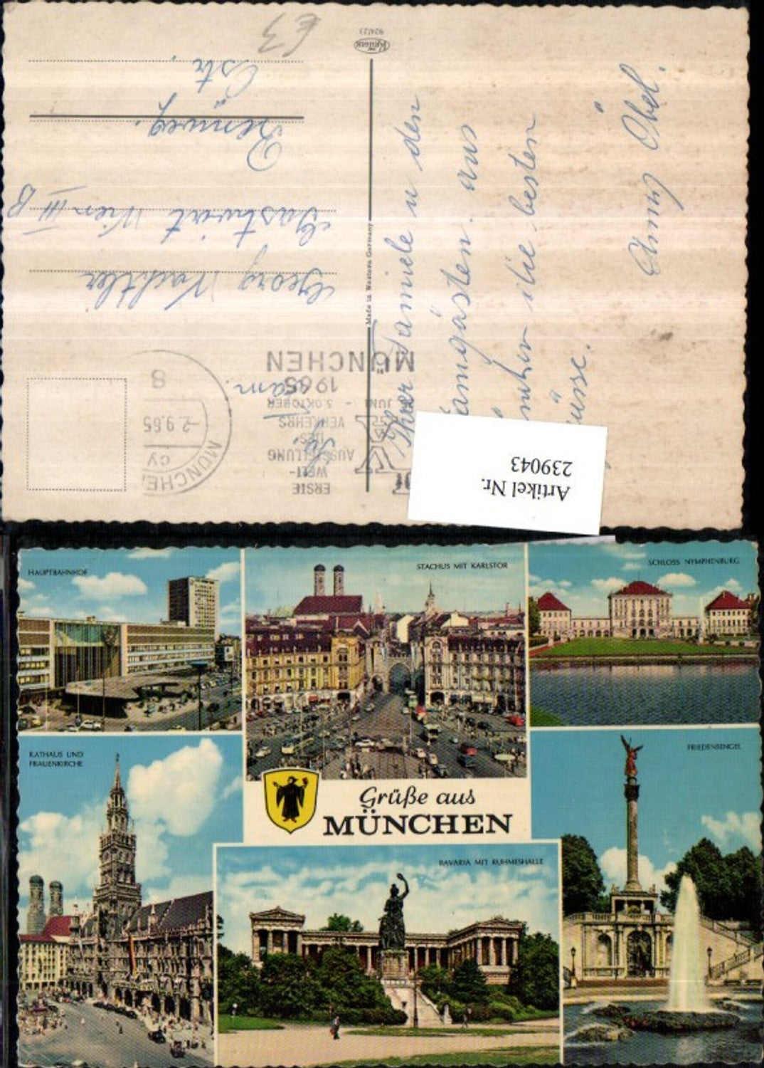 239043,München Hauptbahnhof Rathaus Frauenkirche Bavaria Ruhmeshalle Friedensengel Schloss