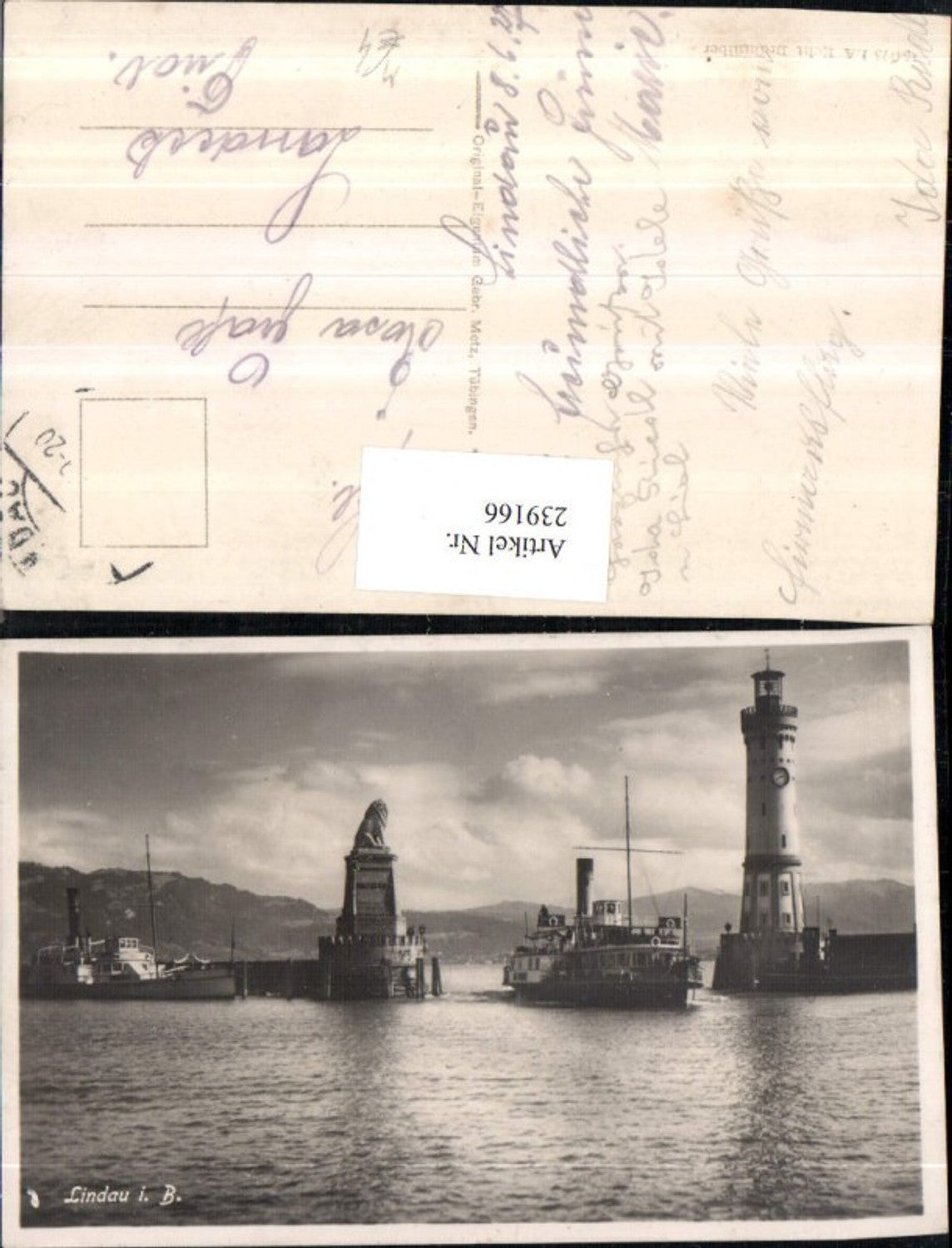 239166, Lindau i. Bodensee harbor entrance steamer lighthouse