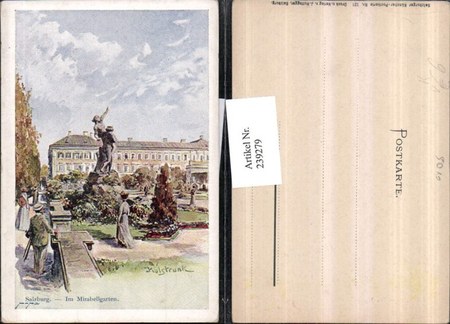 239279,Künstler AK Kulstrunk Salzburg Im Mirabellgarten Skulptur pub J. Huttegger 121