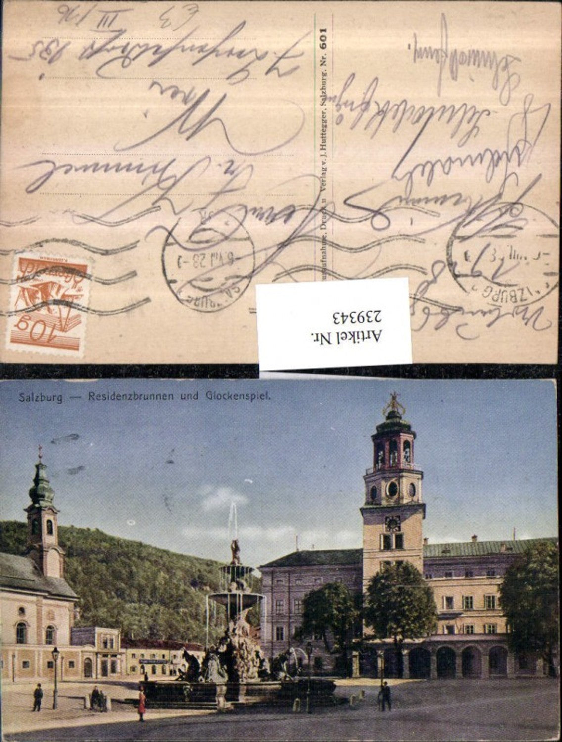239343,Salzburg Residenzbrunnen u. Glockenspiel Rathaus