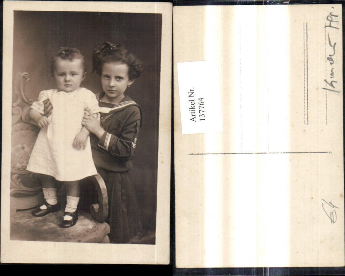 137764,Foto Ak Kinder Mädchen Uniform Matrosenanzug
