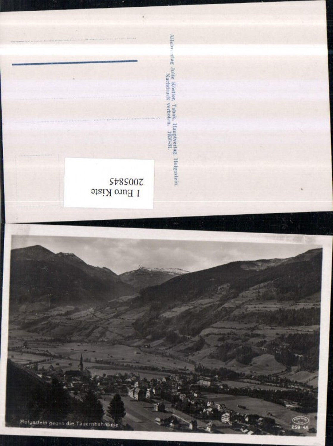 2005845,Hofgastein Totale geg. d. Tauernbahnlinie