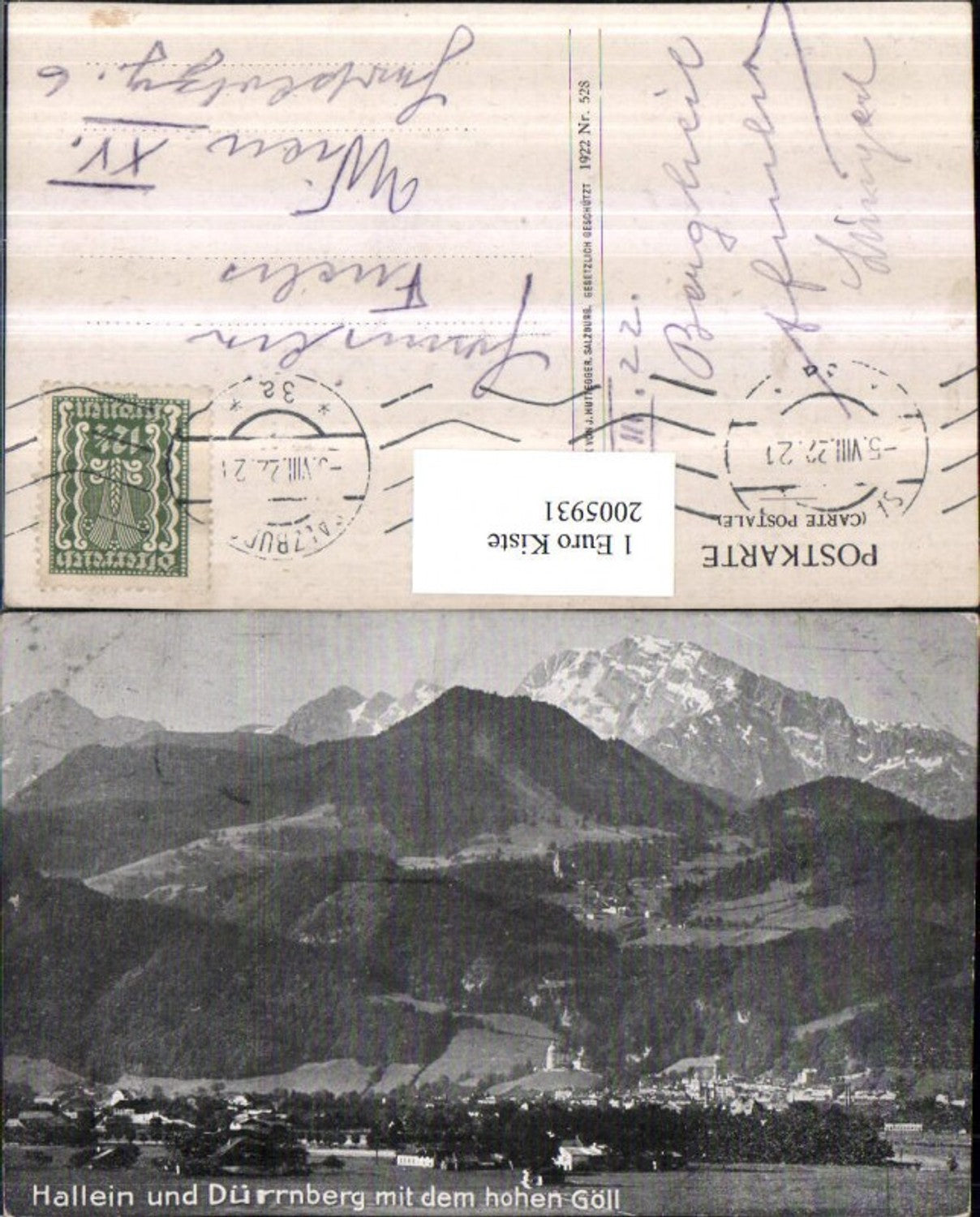 2005931,Hallein u. Dürrnberg Totale m. d. Hohen Göll