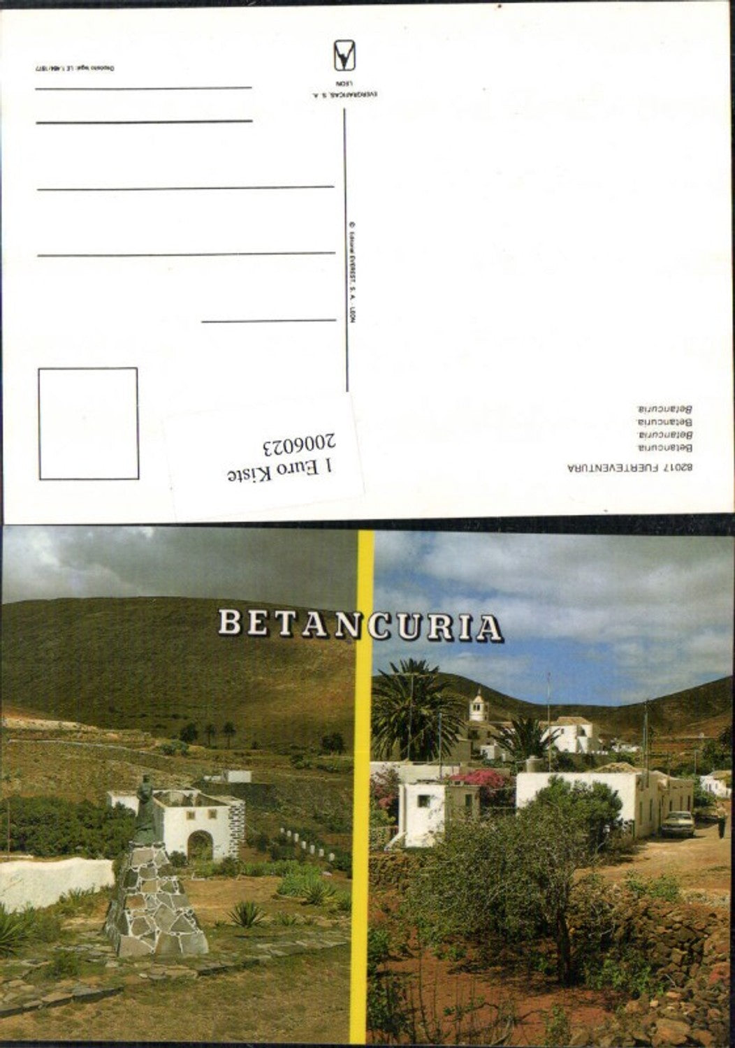 2006023,Fuerteventura Betancuria Denkmal Ortsansicht Mehrbildkarte