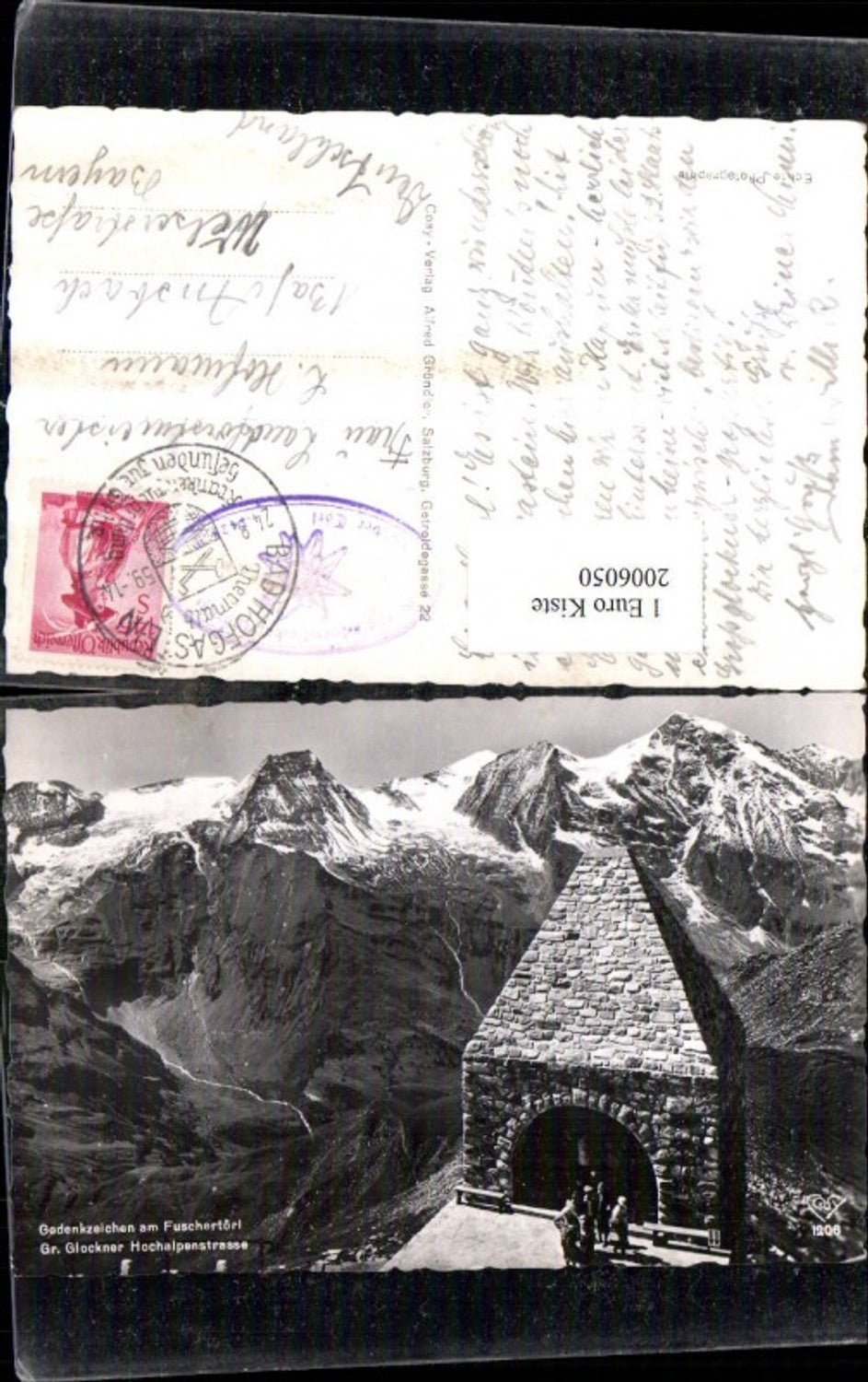 2006050,Gedenkzeichen am Fuschertörl m. Großglockner Hochalpenstraße pub Cosy 1206