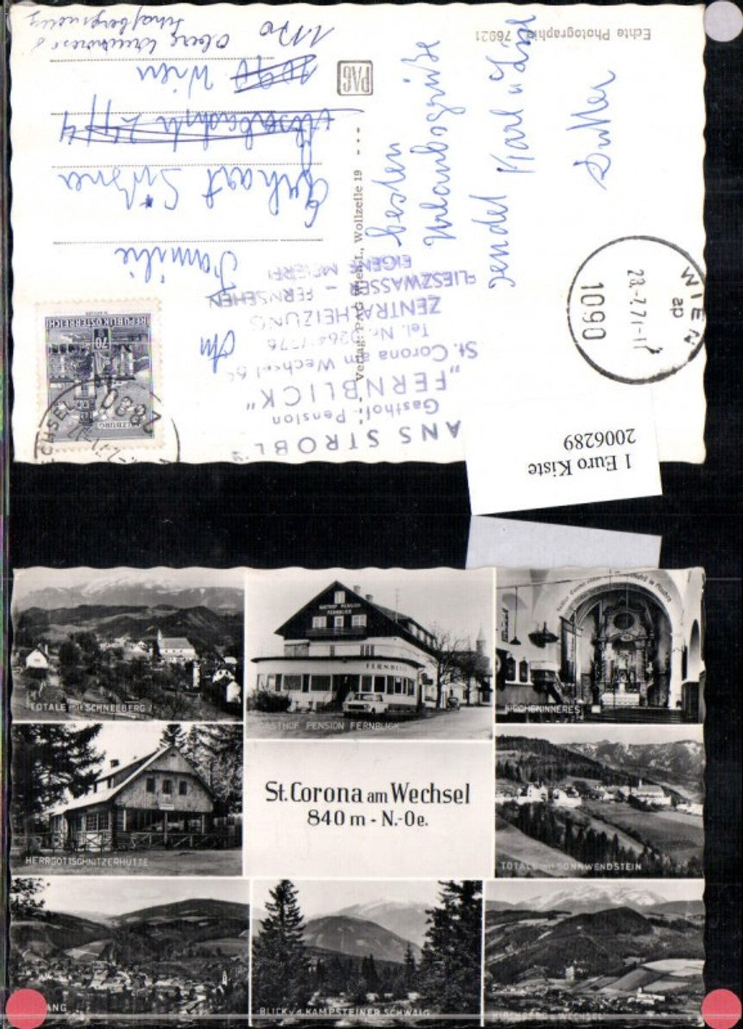 2006289,St. Corona a. Wechsel Totale m. Schneeberg Kirche Kirchberg Aspang Mehrbildkarte