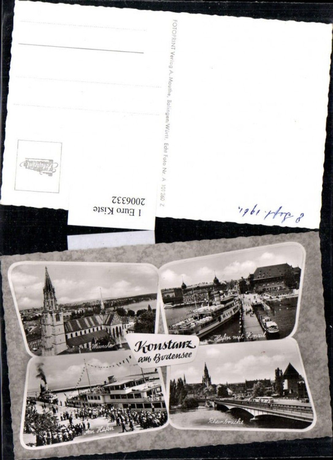 2006332,Konstanz a. Bodensee Münster Hafen m. Konzil Rheinbrücke Dampfer Mehrbildkarte