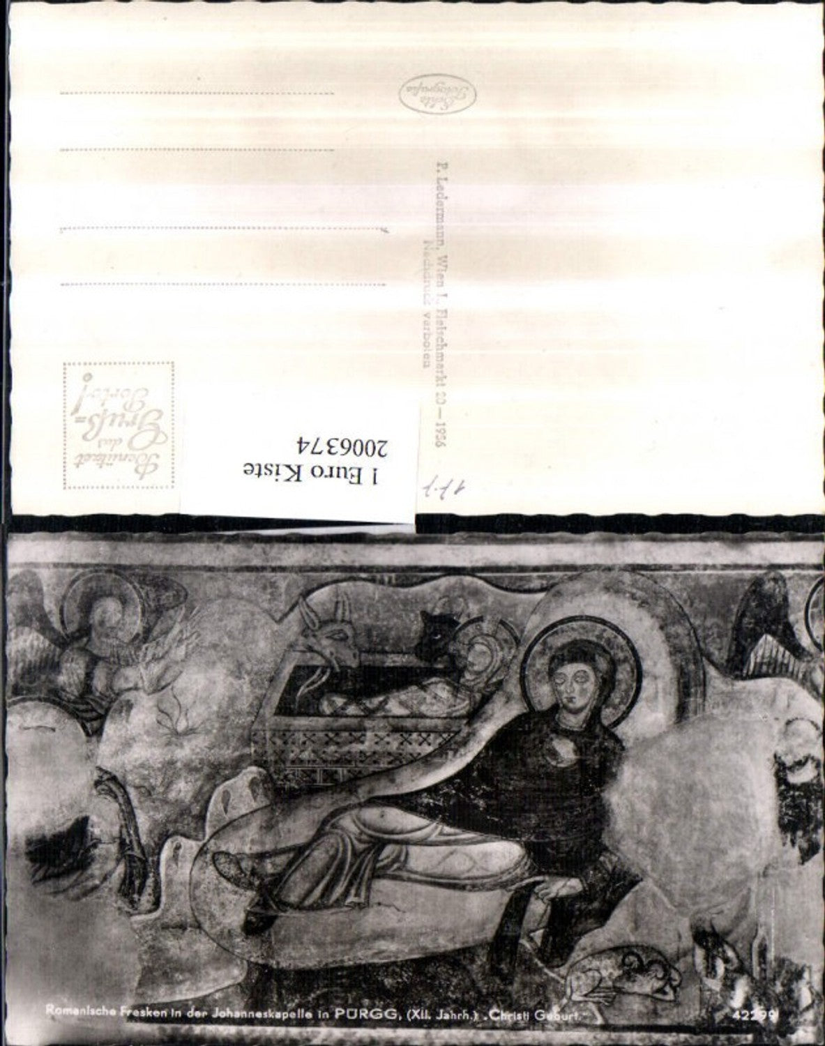 2006374,Romanische Fresken Christi Geburt in d. Johanneskapelle in Pürgg