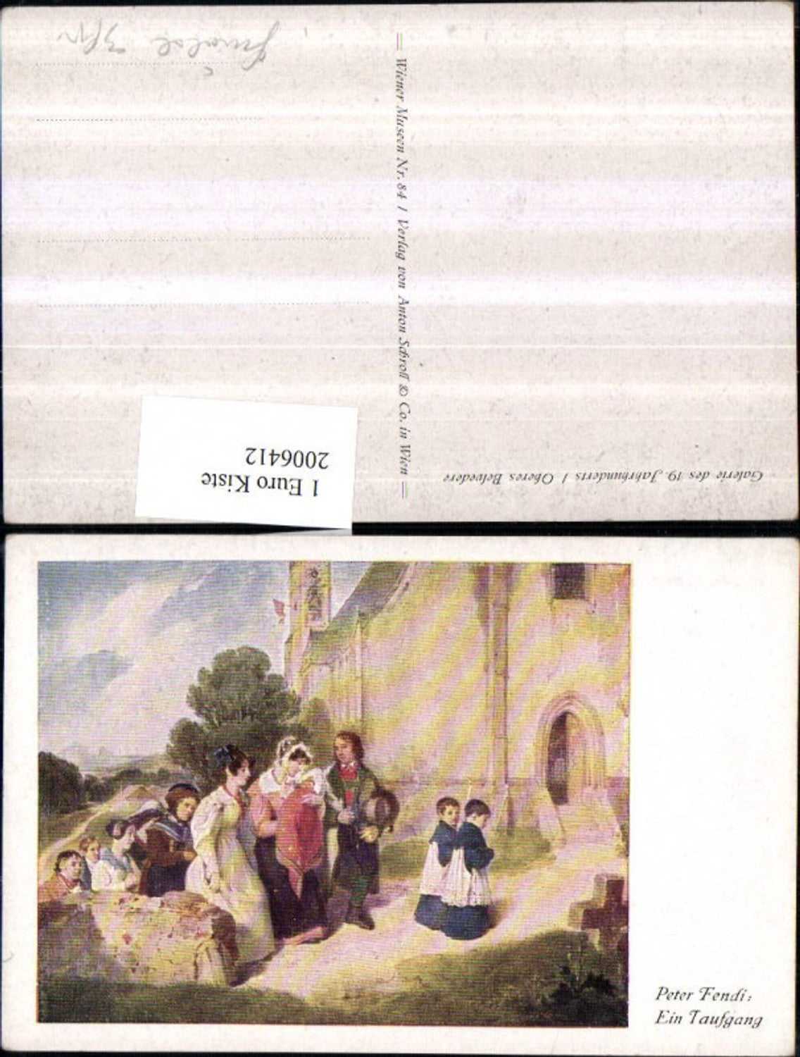 2006412,Künstler AK Peter Fendi Ein Taufgang Kirche