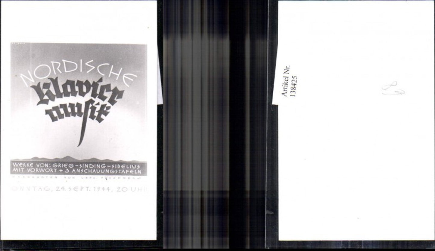 138425,Reklame Odeon Theater Wien Nordische Klaviermusik Grieg sinding Sibelius 1944