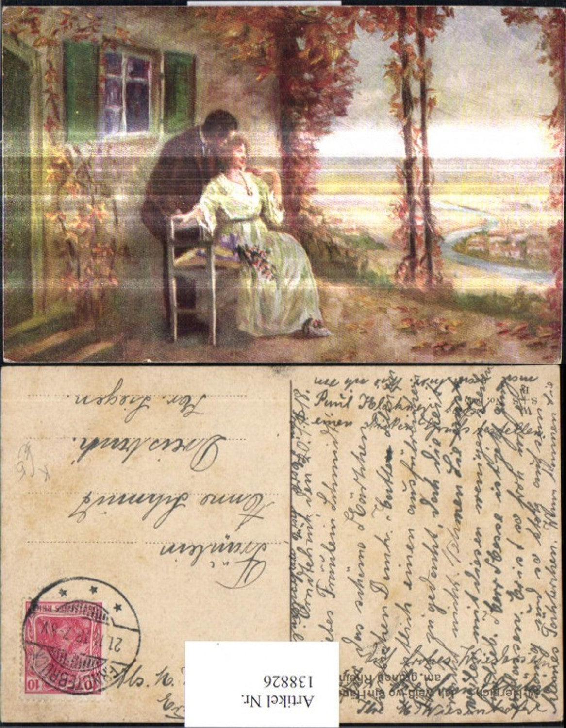 138826,Künstler Ak M. Herpich Ich weiß wo ein Häuschen am grünen Rhein