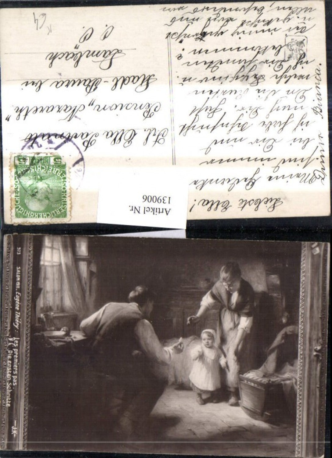 139006,Künstler Ak Eugene Thiery Les premiers pas Die ersten Schritte