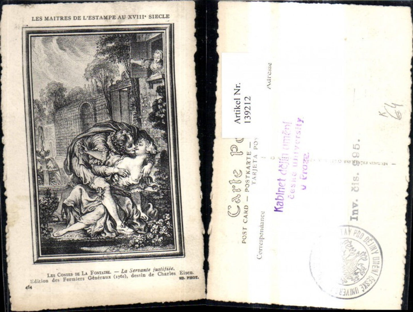 139212,Künstler Ak Charles Eisen Les Contes de La Fontaine La Servante justifiee
