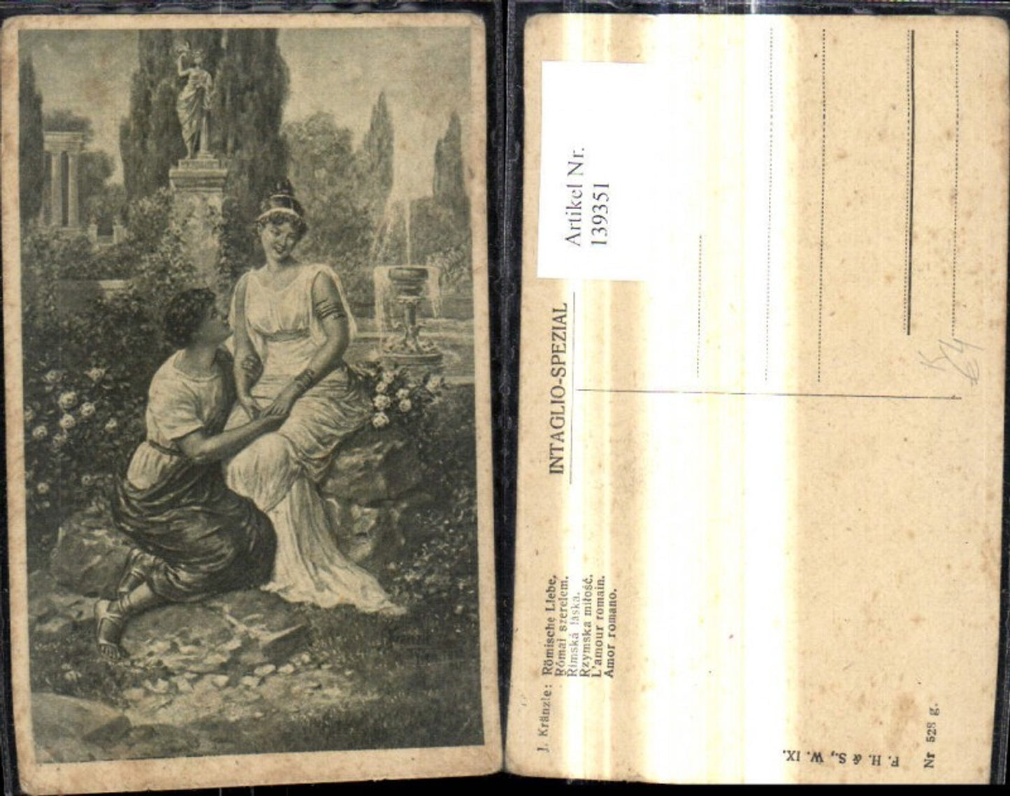 139351,Künstler Ak J. Kränzle Römische Liebe