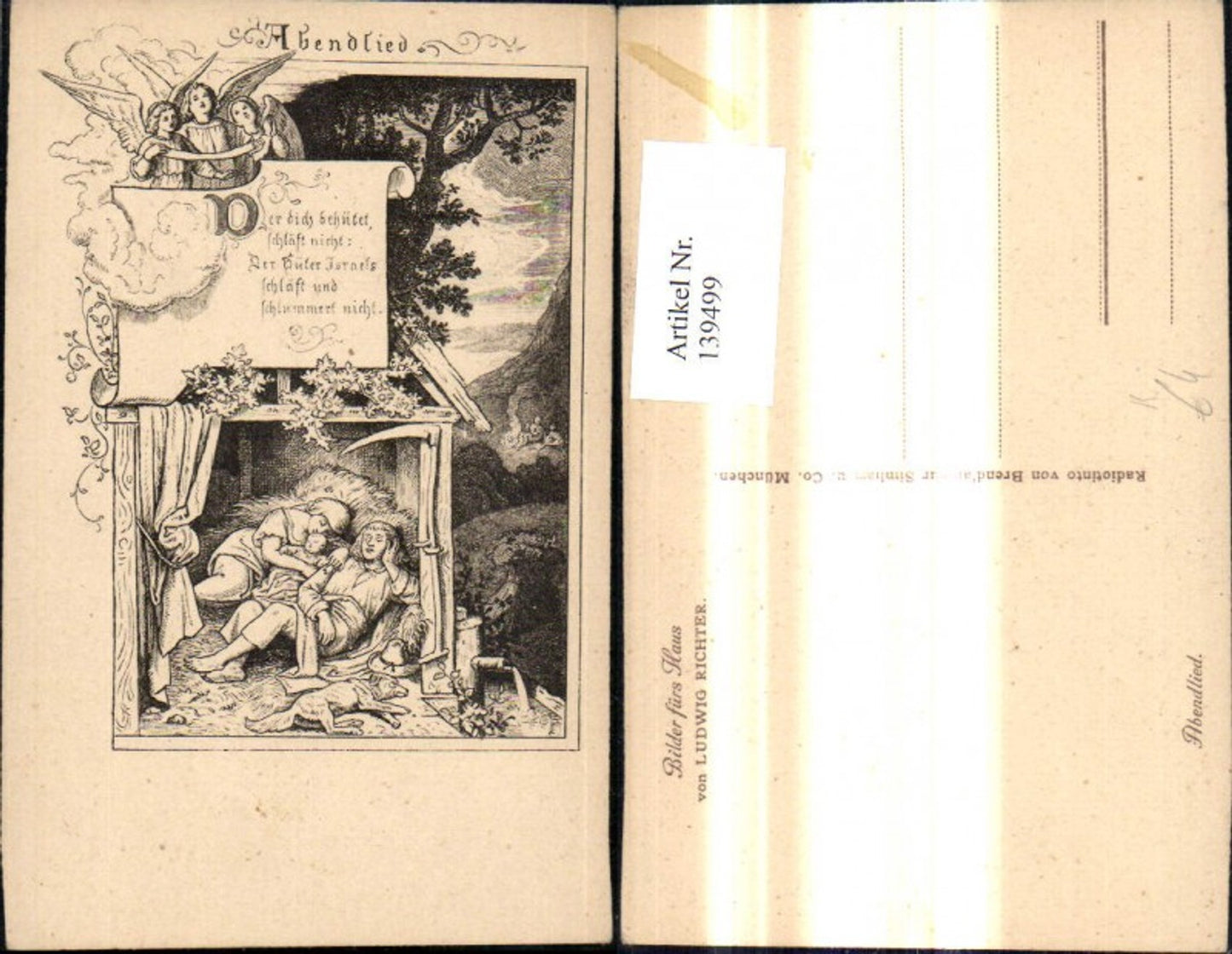 139499,Künstler Ak Ludwig Richter Bilder fürs Haus Abendlied