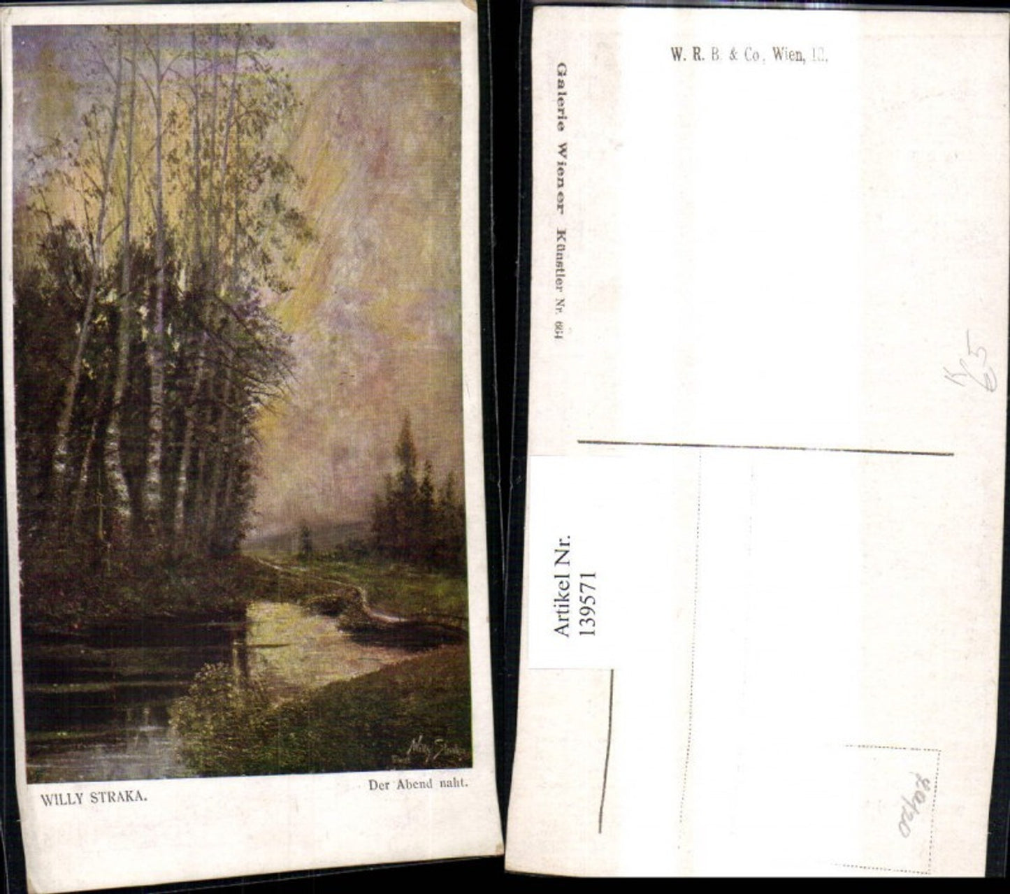 139571,Künstler Ak Willy Straka Der Abend naht Landschaft