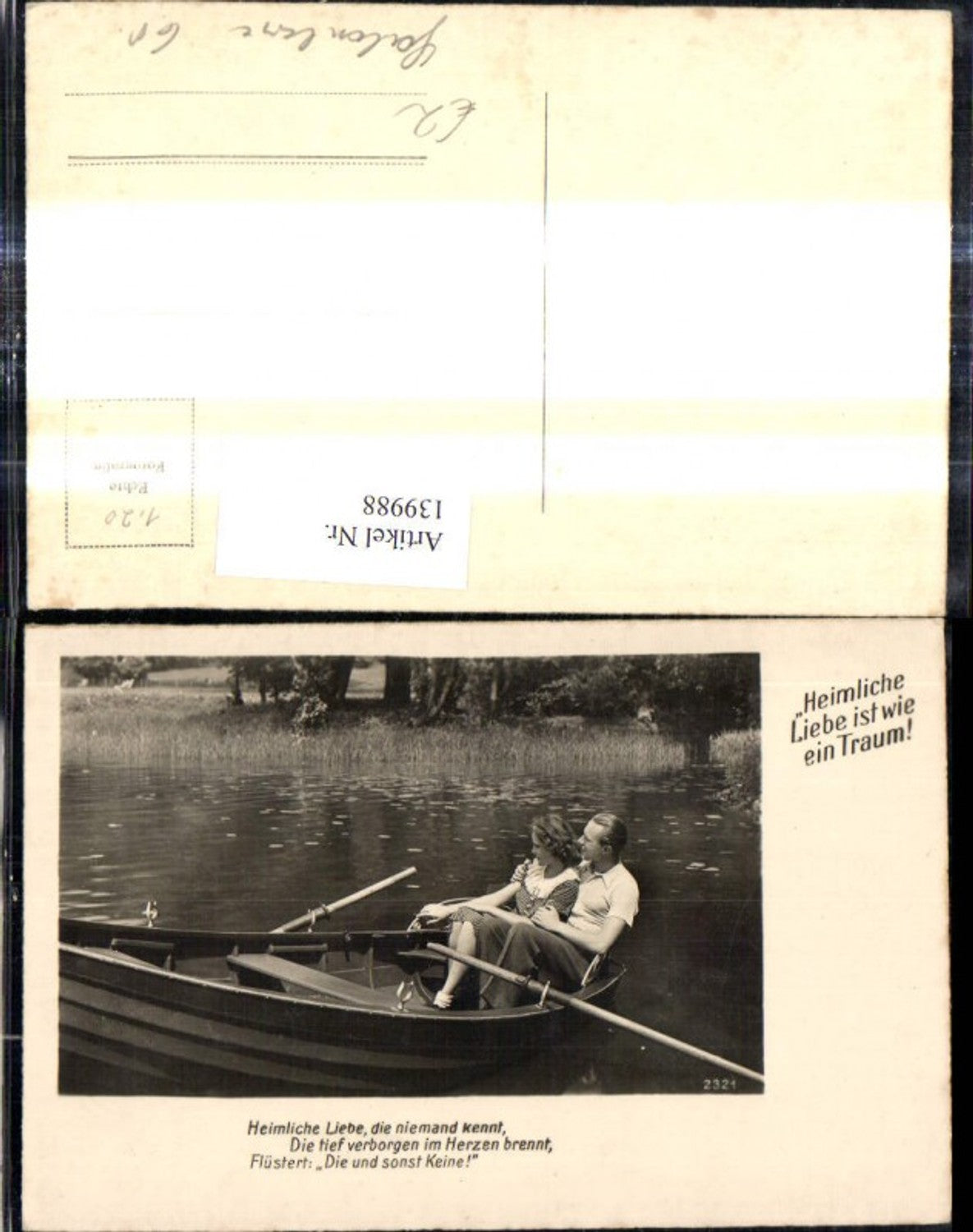 139988,Liebe Paar Liebespaar Umarmung i. Ruderboot Boot Spruch Text