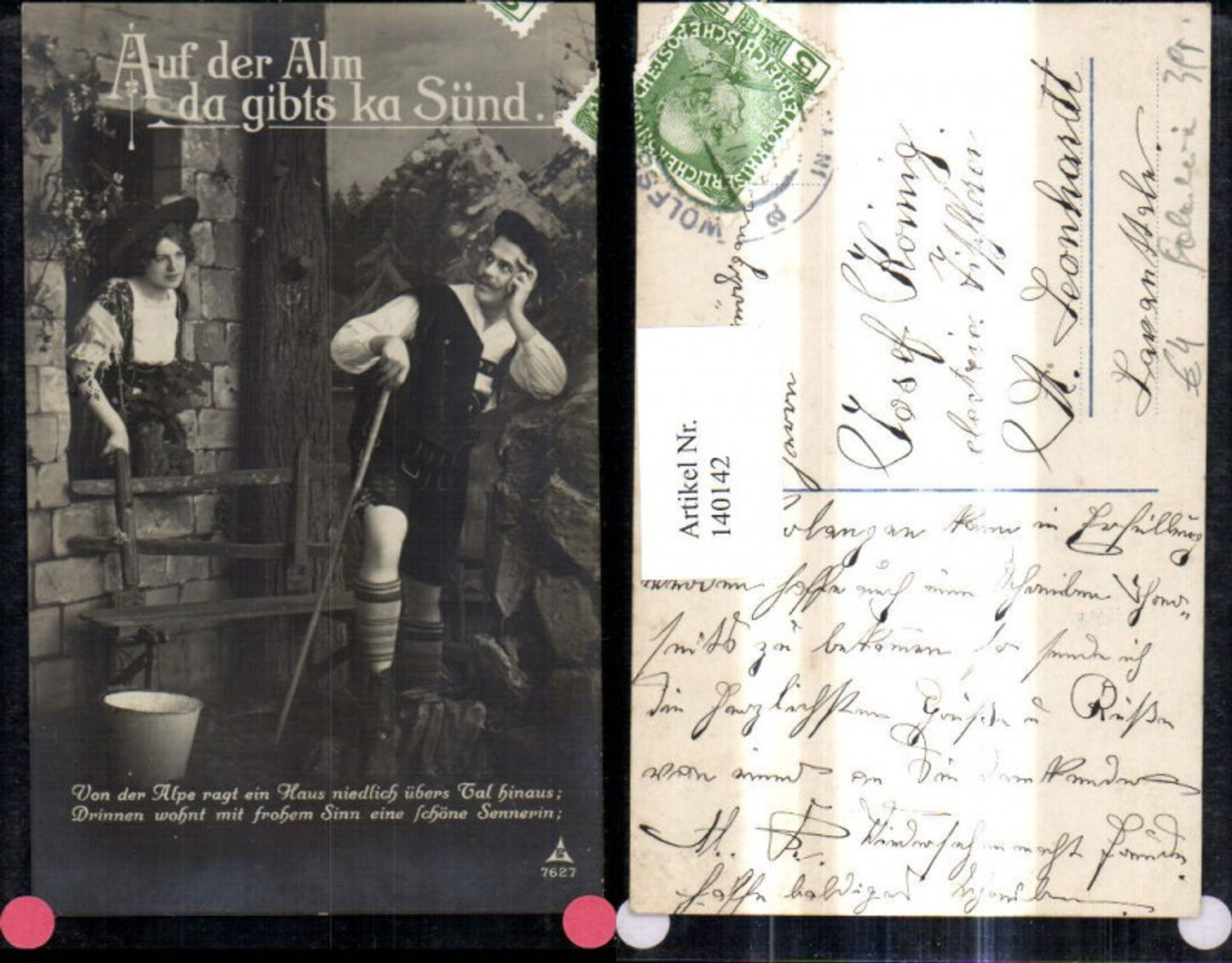 140142,Liebe Paar Liebespaar Auf d. Alm da gibt’s ka Sünd Spruch Text