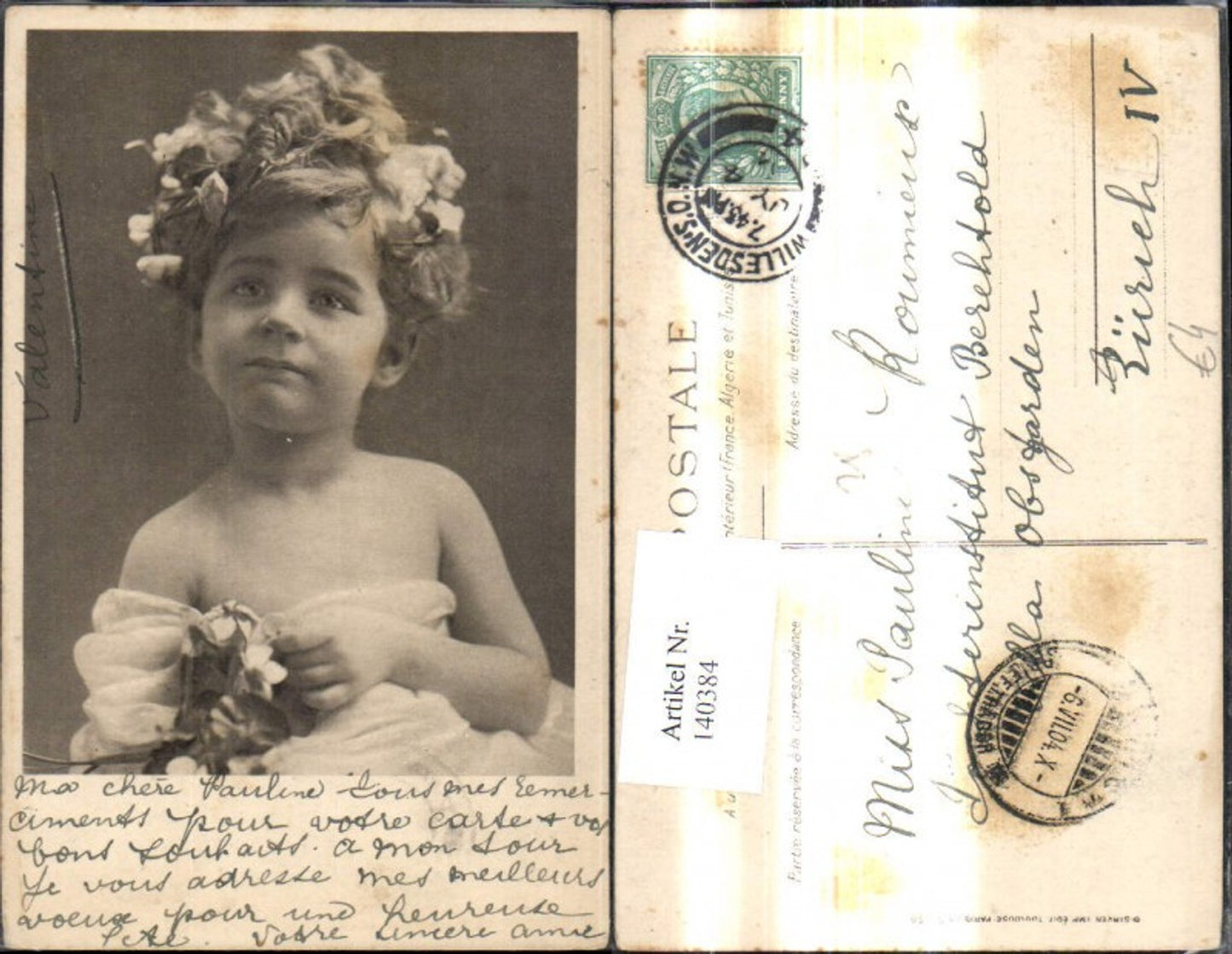140384,Kind Mädchen Frisur Blumen i. Haar