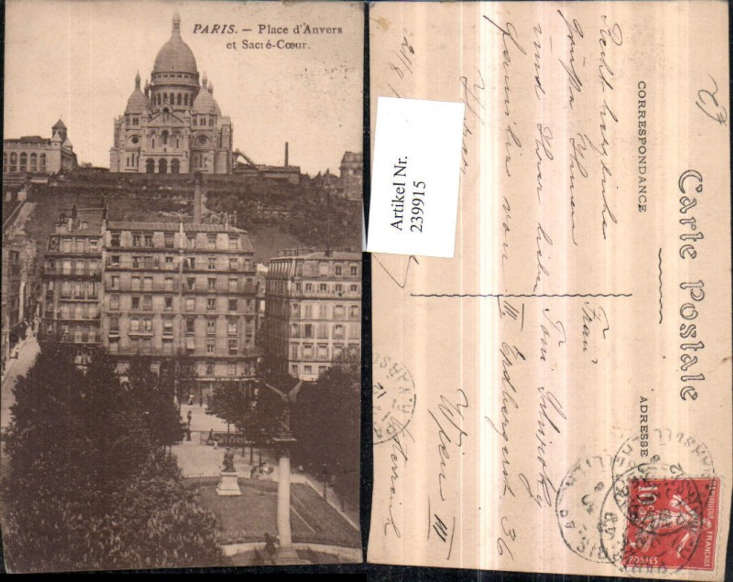 239915,Paris Place d'Anvers et Sacre Coeur Kirche