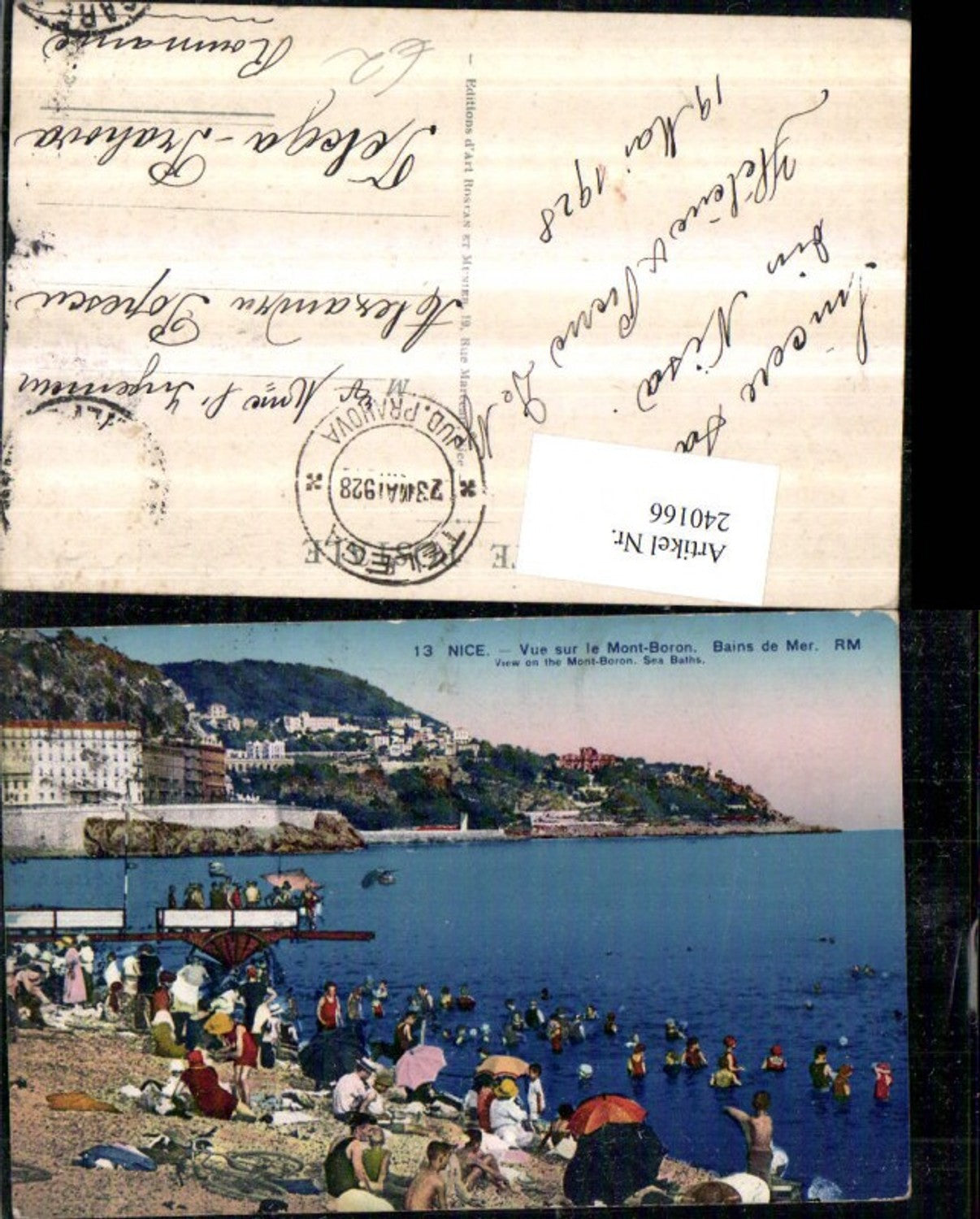 240166,Nice Vue sur le Mont-Boron Bains de Mer Strand Strandleben