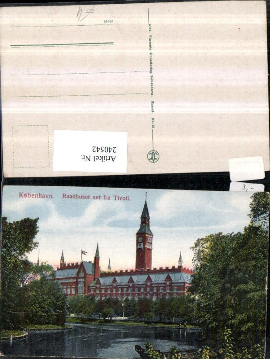 240542,Kobenhavn Copenhagen Raadhuset set fra Tivoli Town Hall