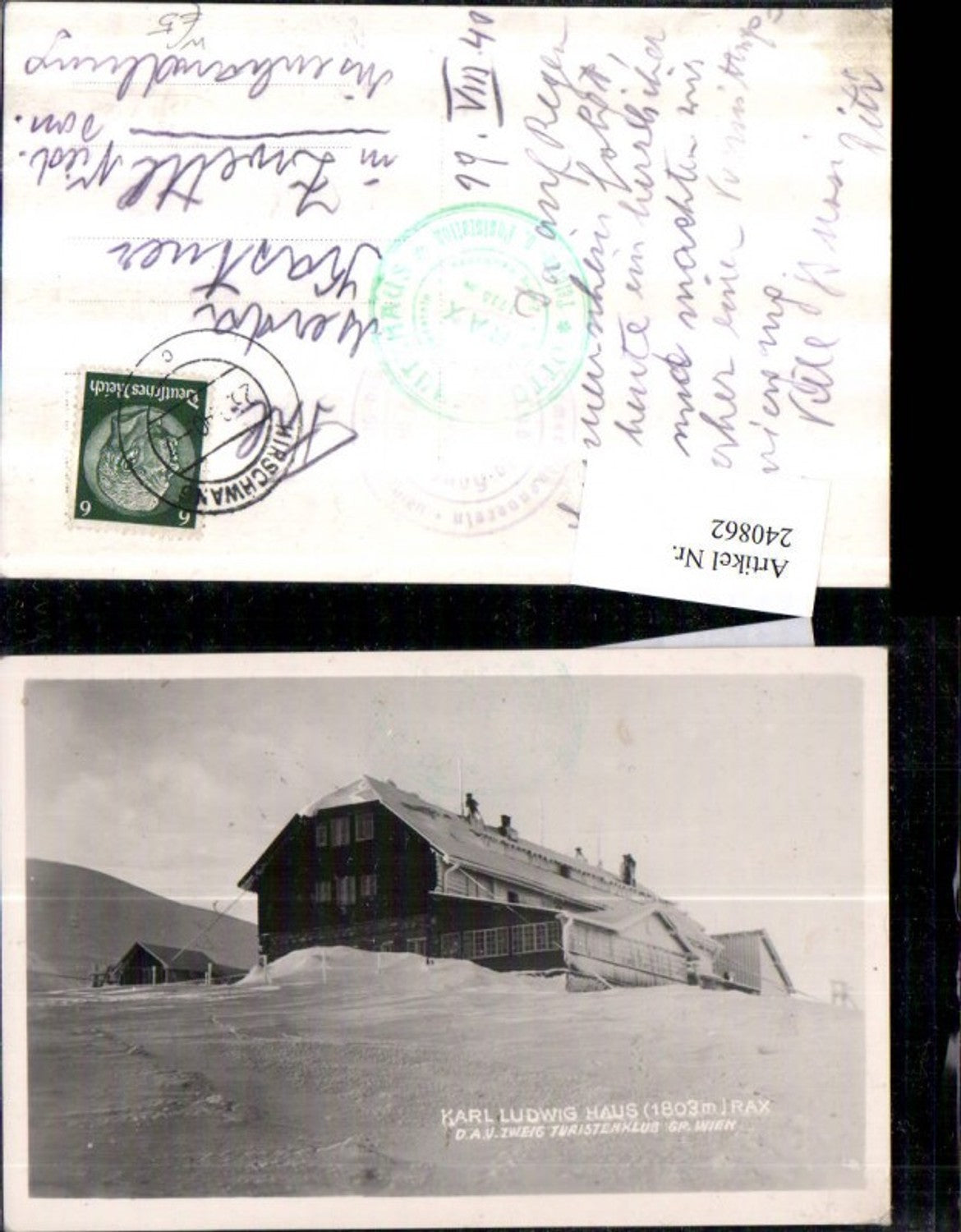 240862,Karl Ludwig Haus b. Prein an d. Rax Winterbild