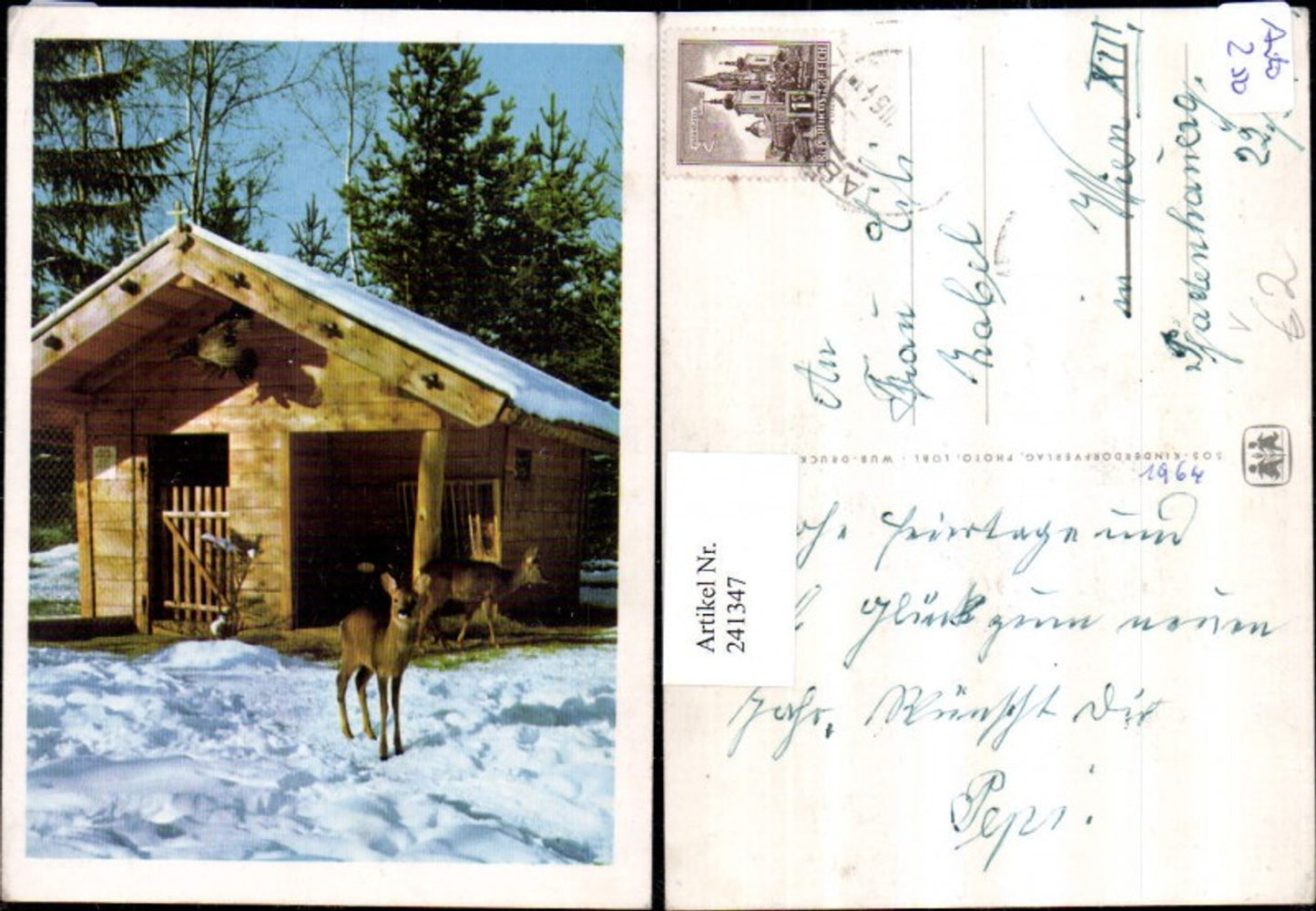 241347,SOS Kinderdorf Holzhütte Rehe im Winter