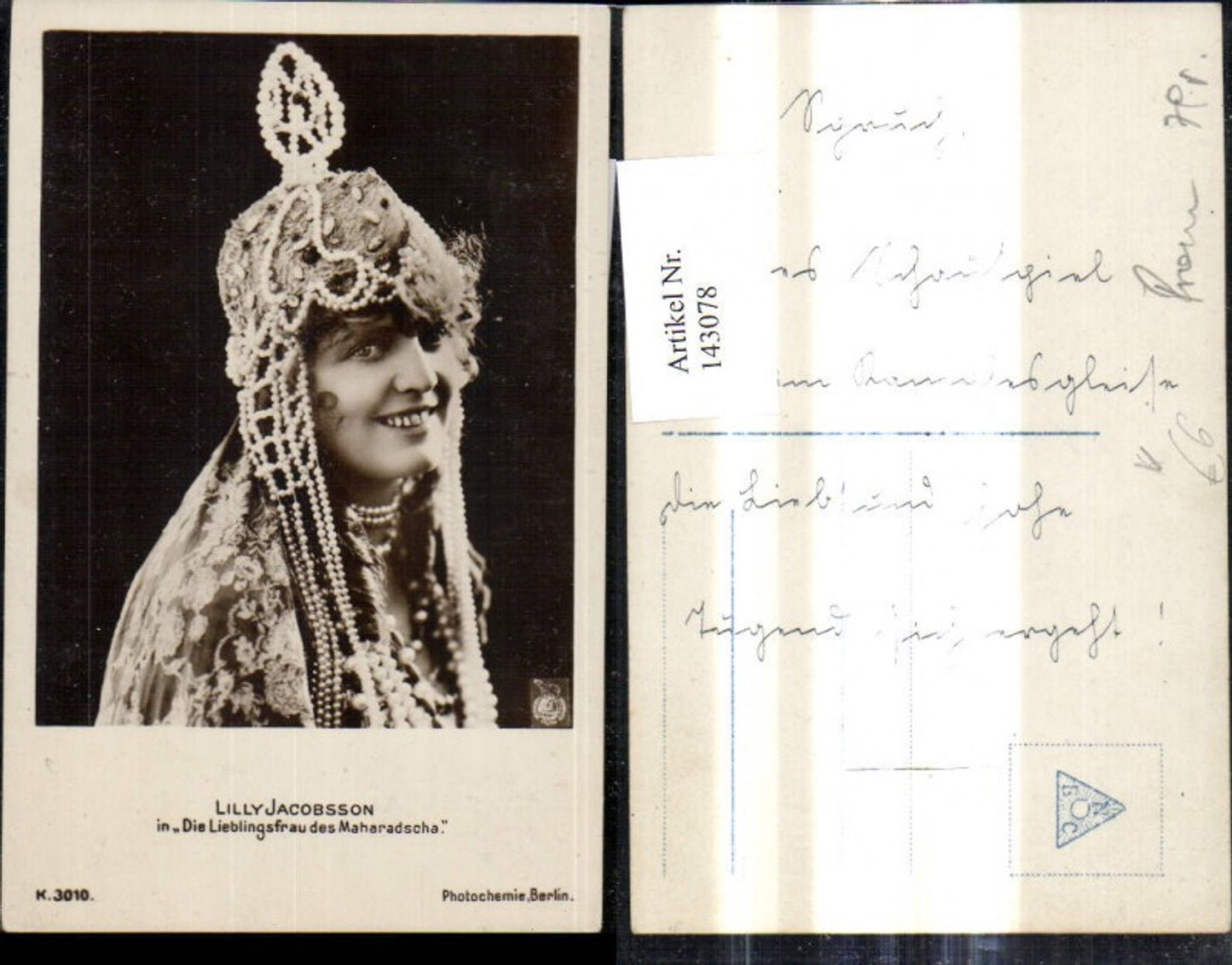 143078,Lilly Jacobson in Die Lieblingsfrau des Maharadscha Schauspielerin pub Photochemie K 3010