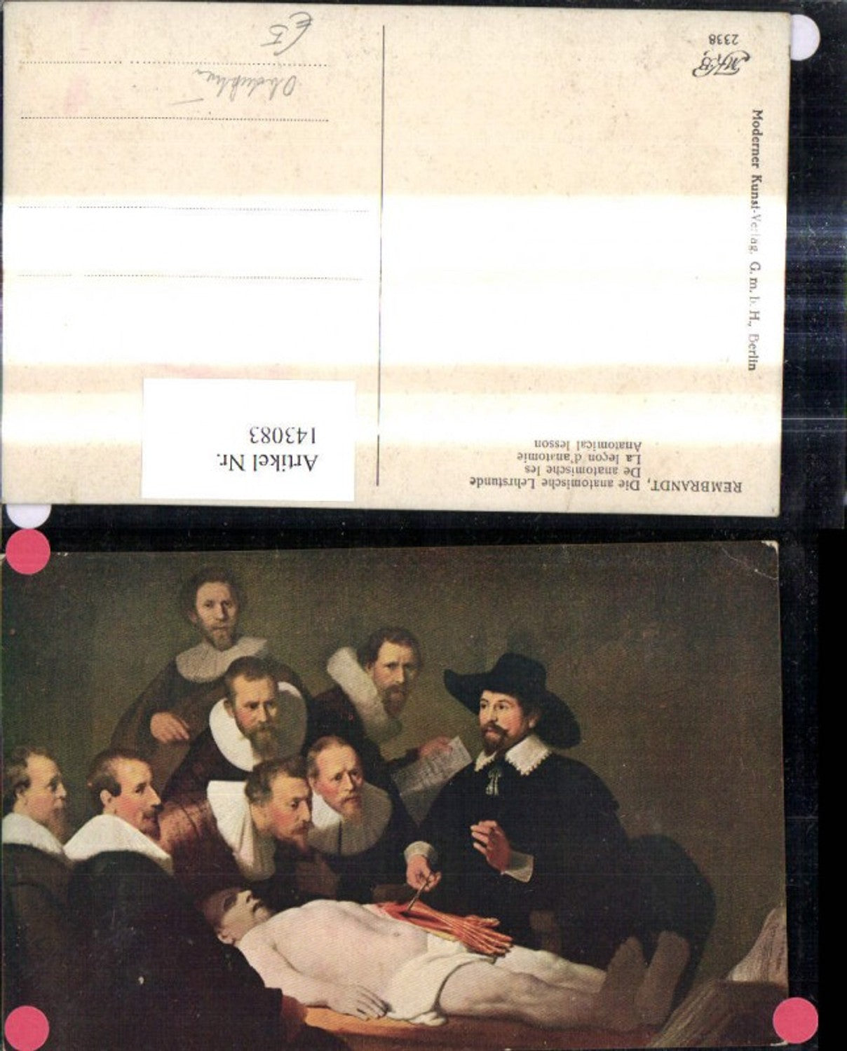 143083,Künstler Ak Rembrandt Die anatomische Lehrstunde Obduktion Kunst Wissenschaft