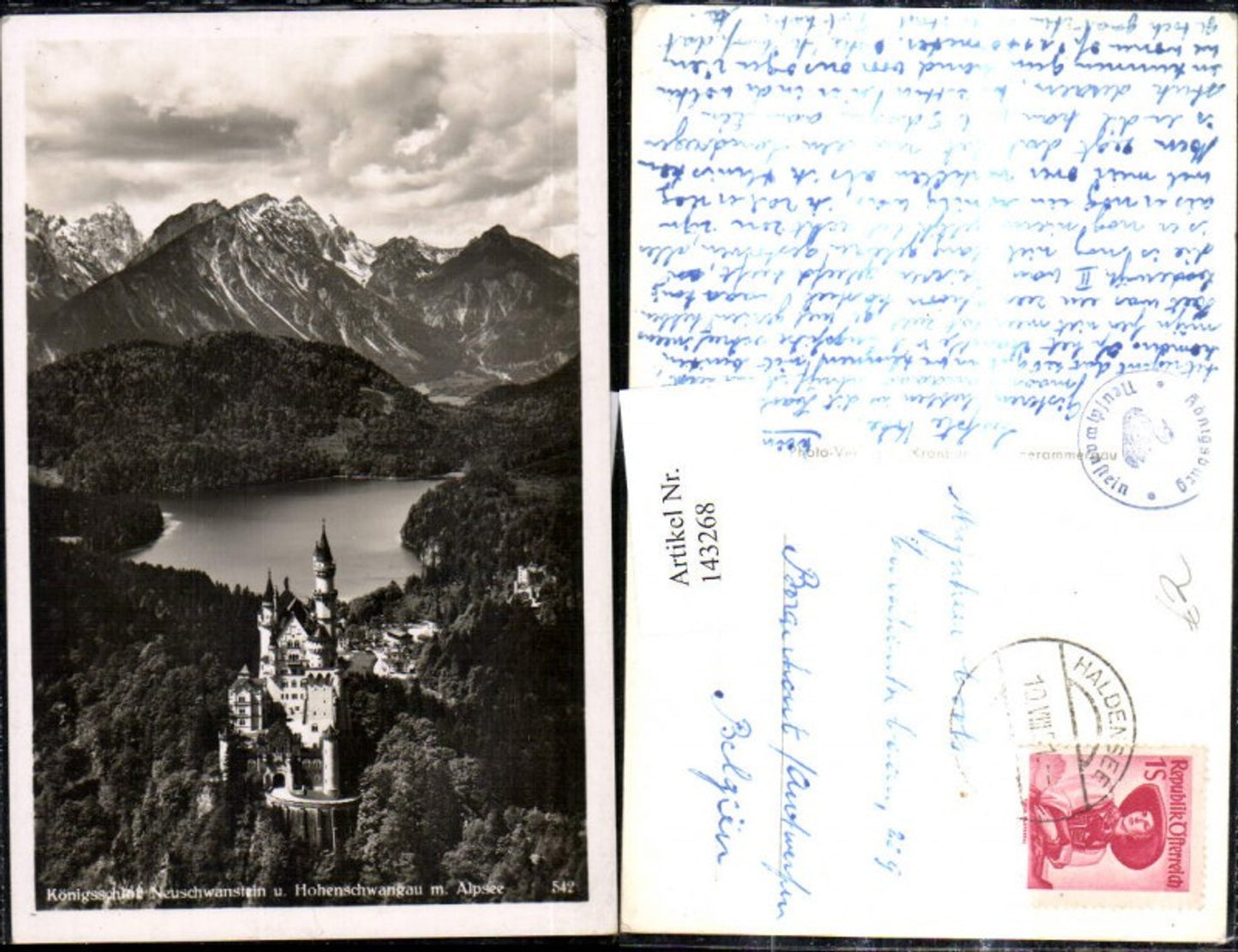 143268,Königsschloß Neuschwanstein u. Hohenschwangau m. Alpsee