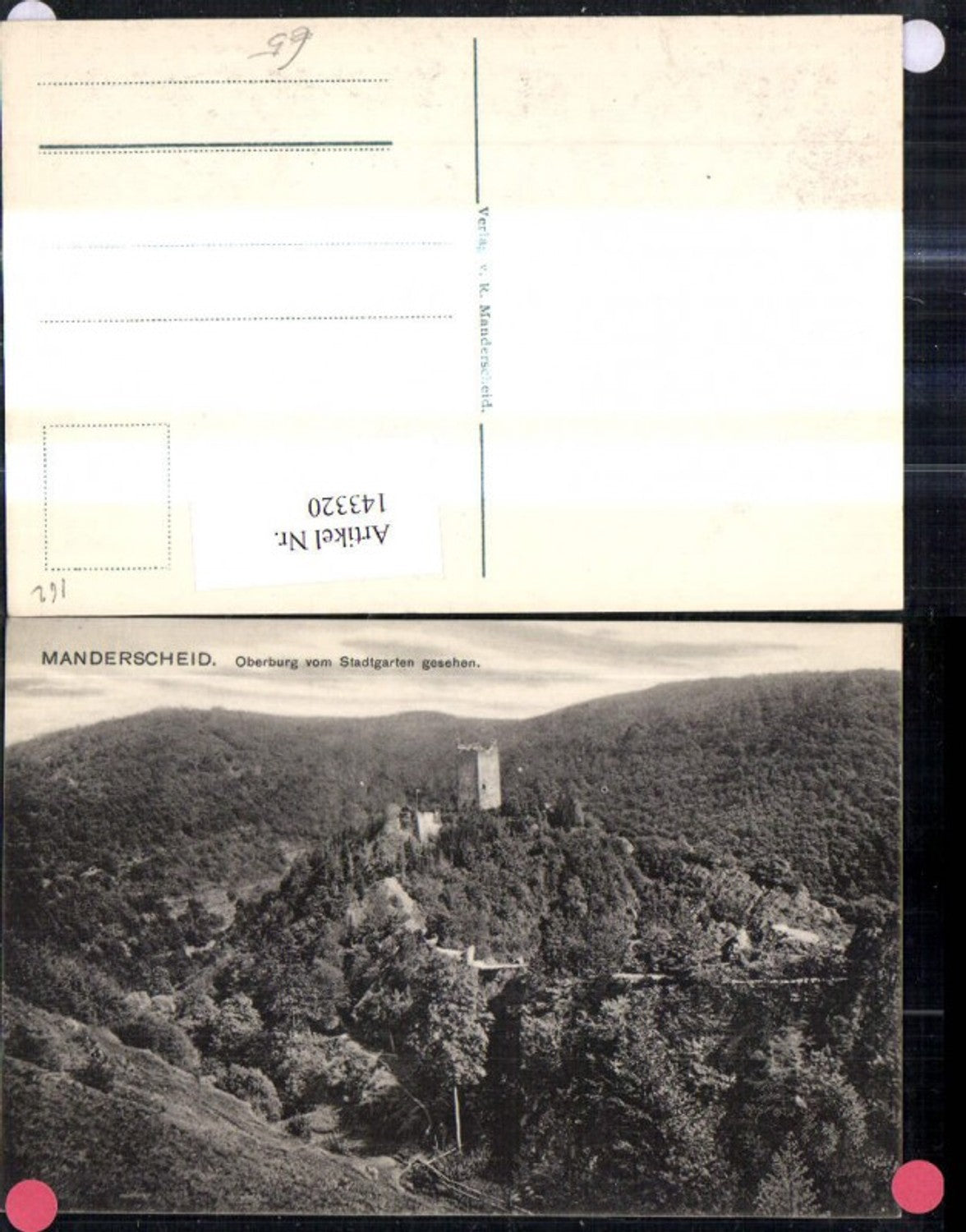 143320,Manderscheid Oberburg v. Stadtgarten gesehen