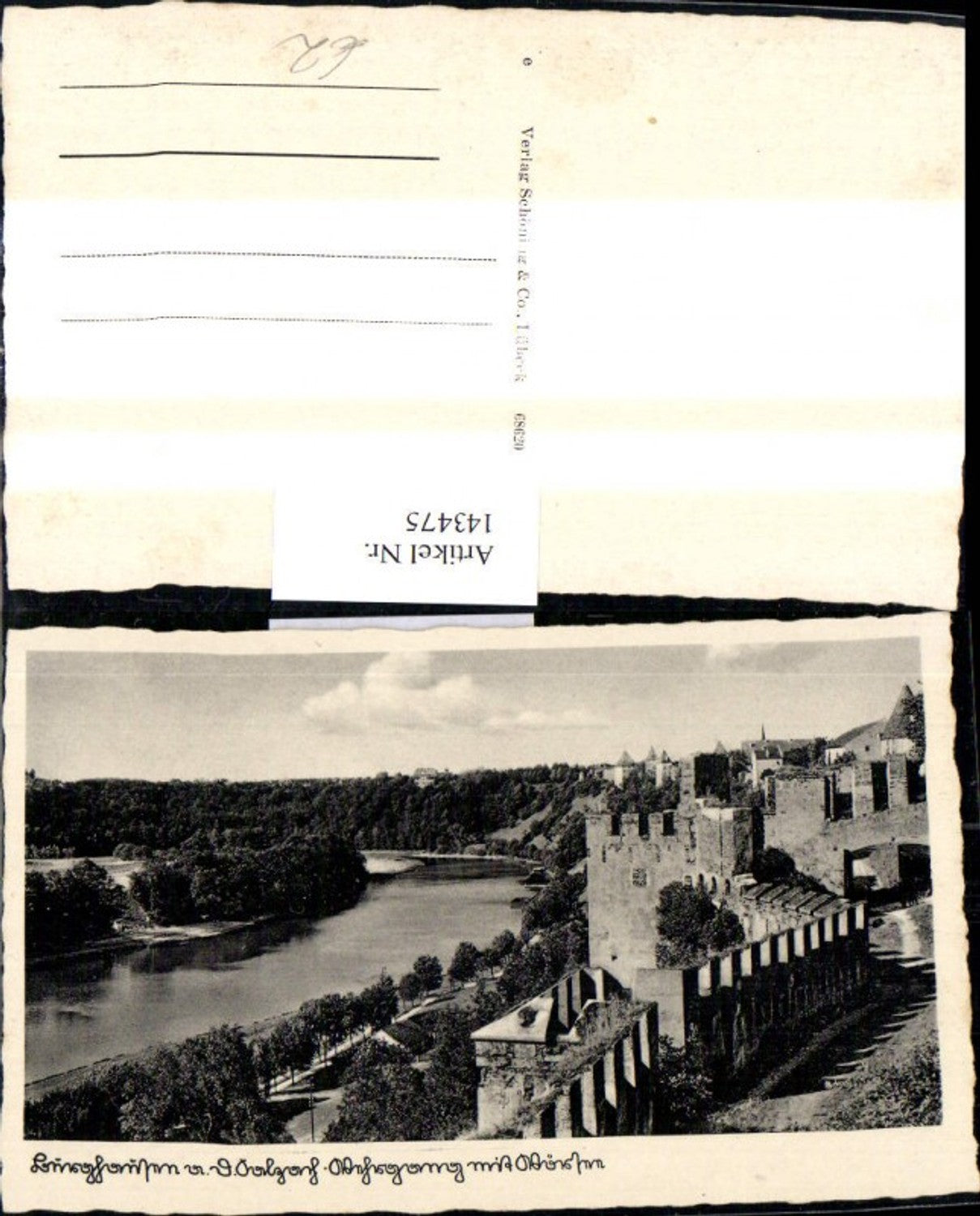 143475,Burg z. Burghausen a. d. Salzach Ansicht Weg Zinnen Wehrgang