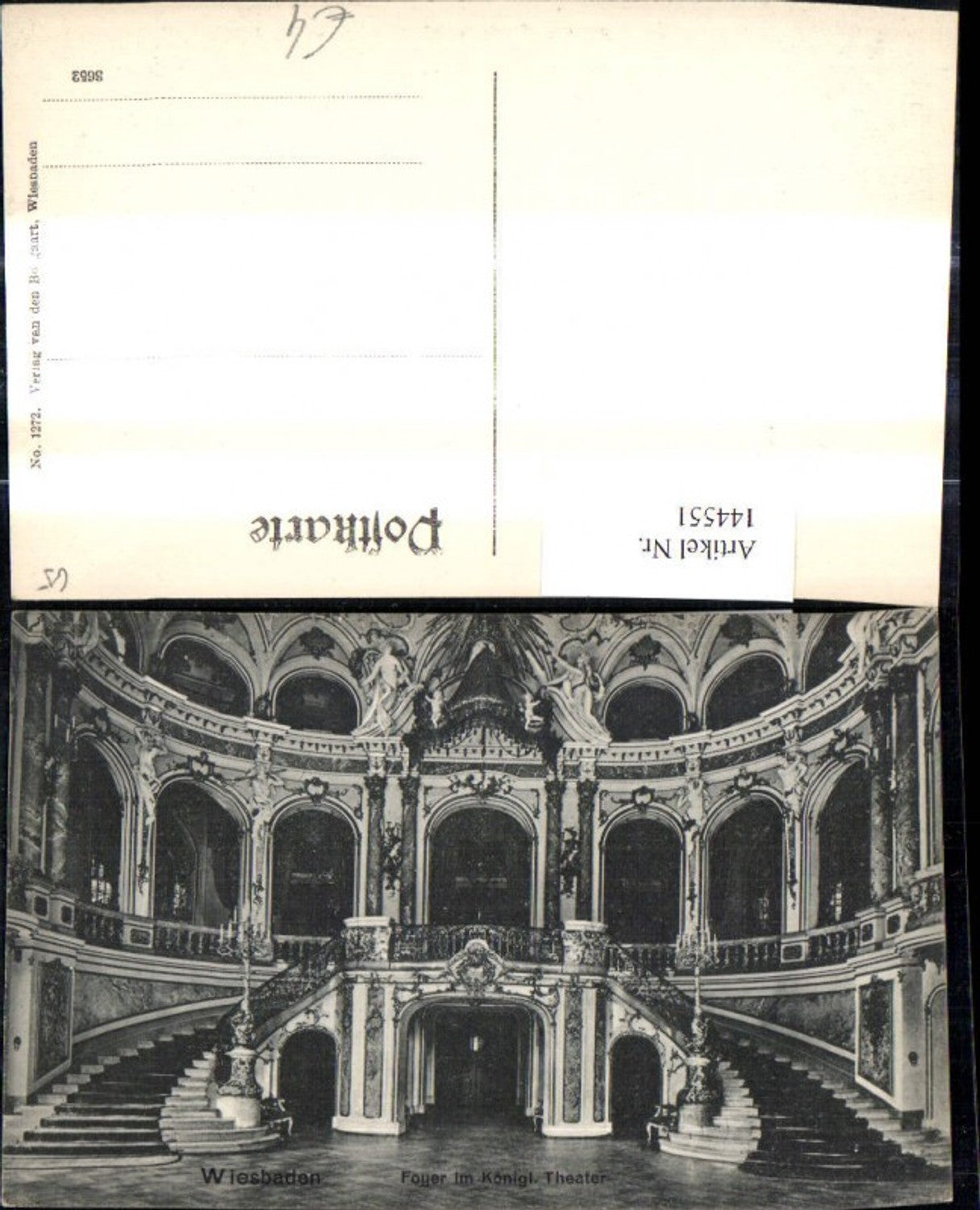 144551,Wiesbaden Foyer i. Königlichen Theater Innenansicht