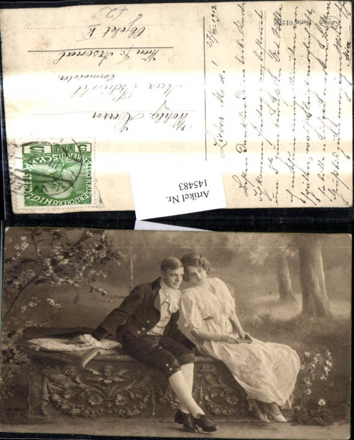 145483,Liebe Paar sitzt Kopf a. Kopf a. Bank