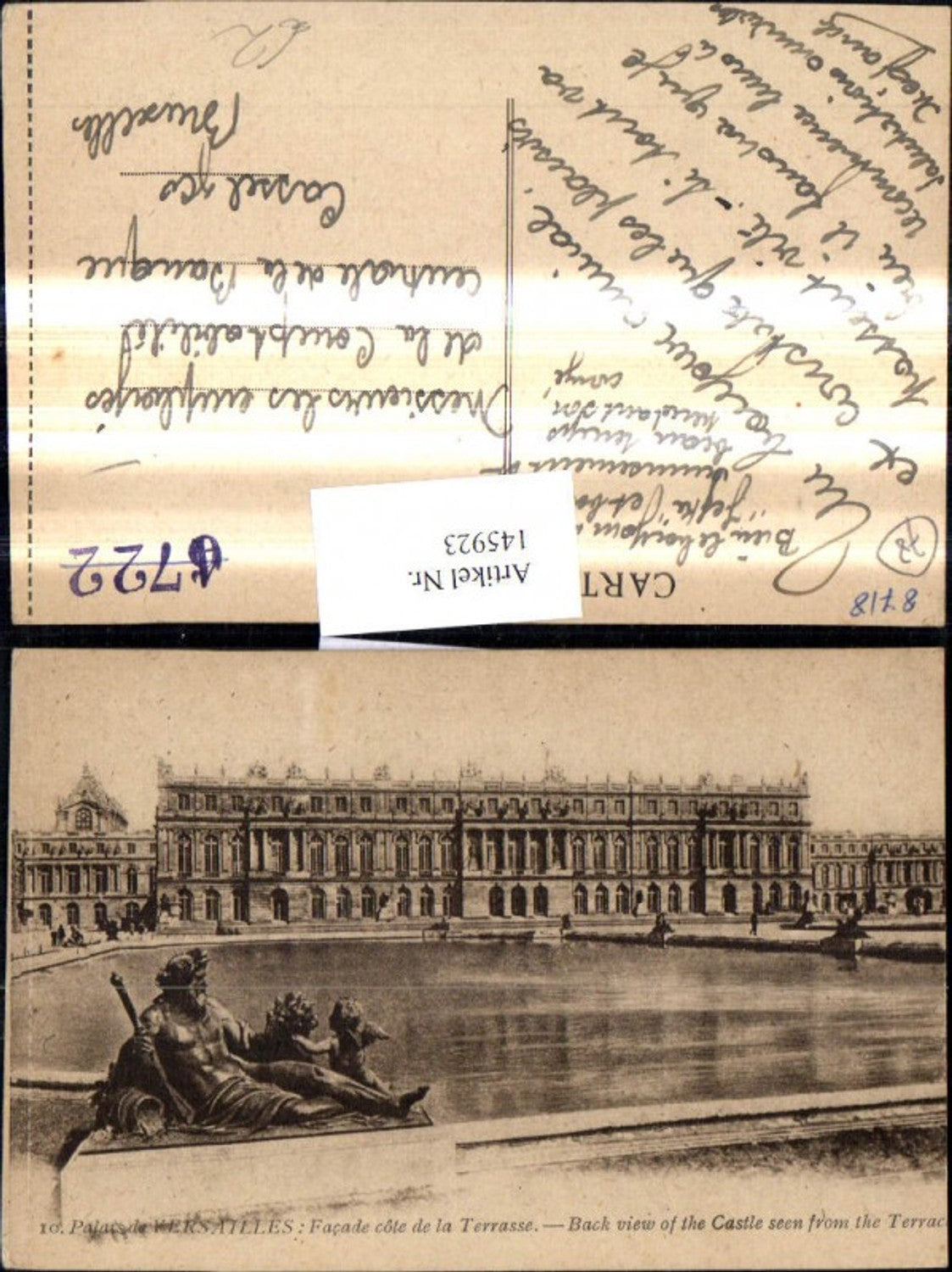 145923,Palais de Versailles Facade cote de la Terrasse Schloss Brunnen