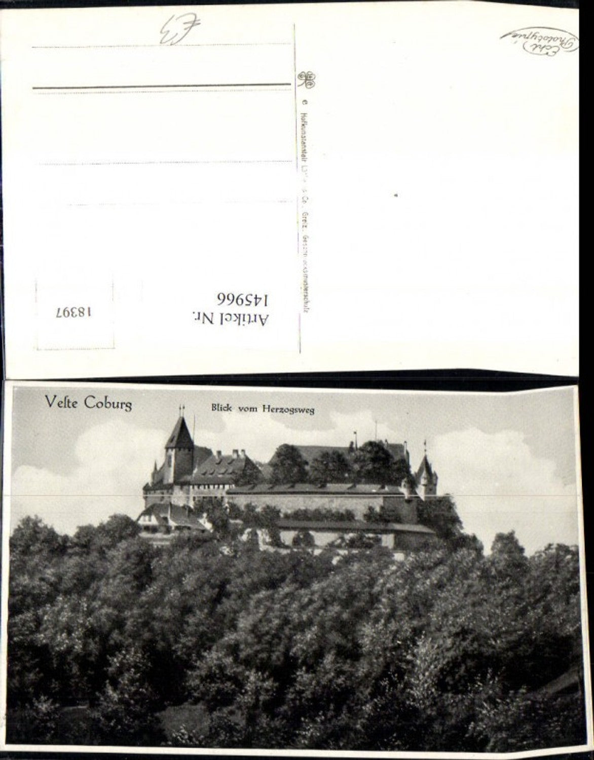 145966,Foto Ak Veste Coburg Festung Blick v. Herzogsweg