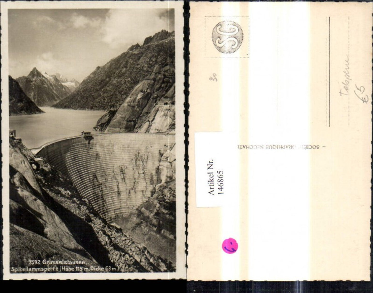 146865,Talsperre Grimselstausee Spitallammsperre Guttannen Spitallamm Sperre