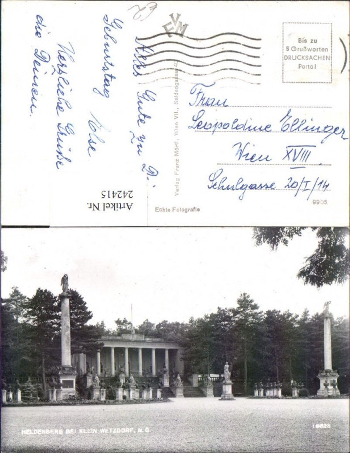 242415, Heldenberg near Klein Wetzdorf, Memorial Site Marian Column