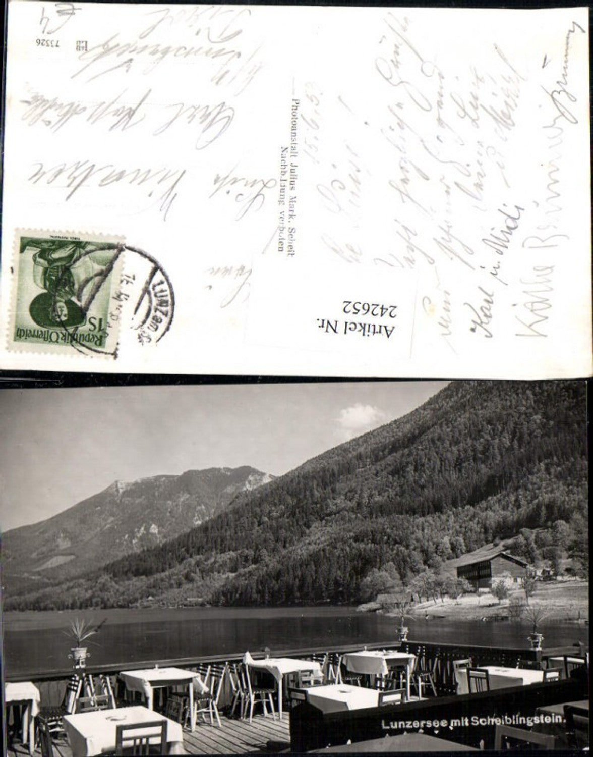 242652,Lunzersee b. Lunz am See Terrasse m. Scheiblingstein