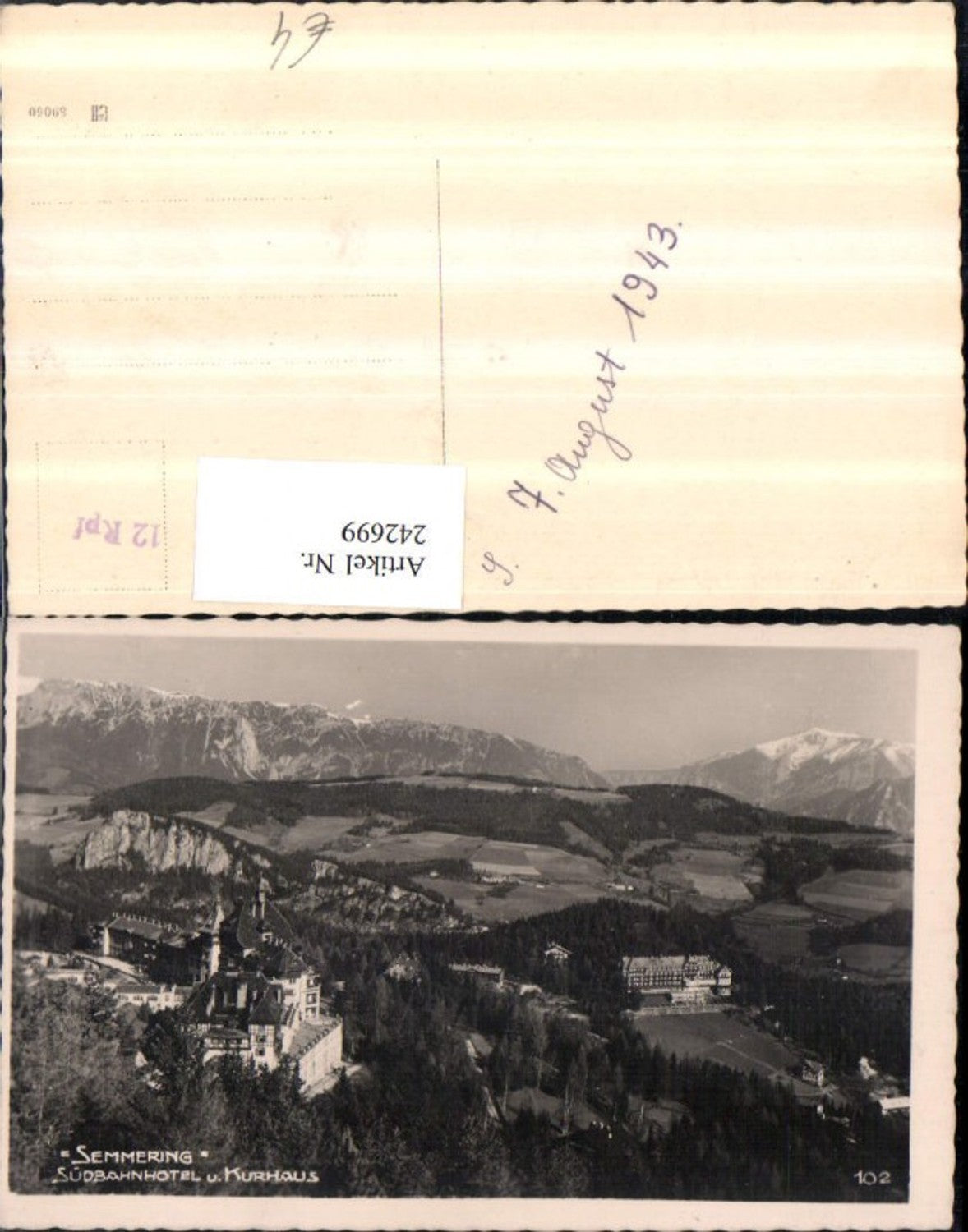242699,Semmering Südbahnhotel u. Kurhaus
