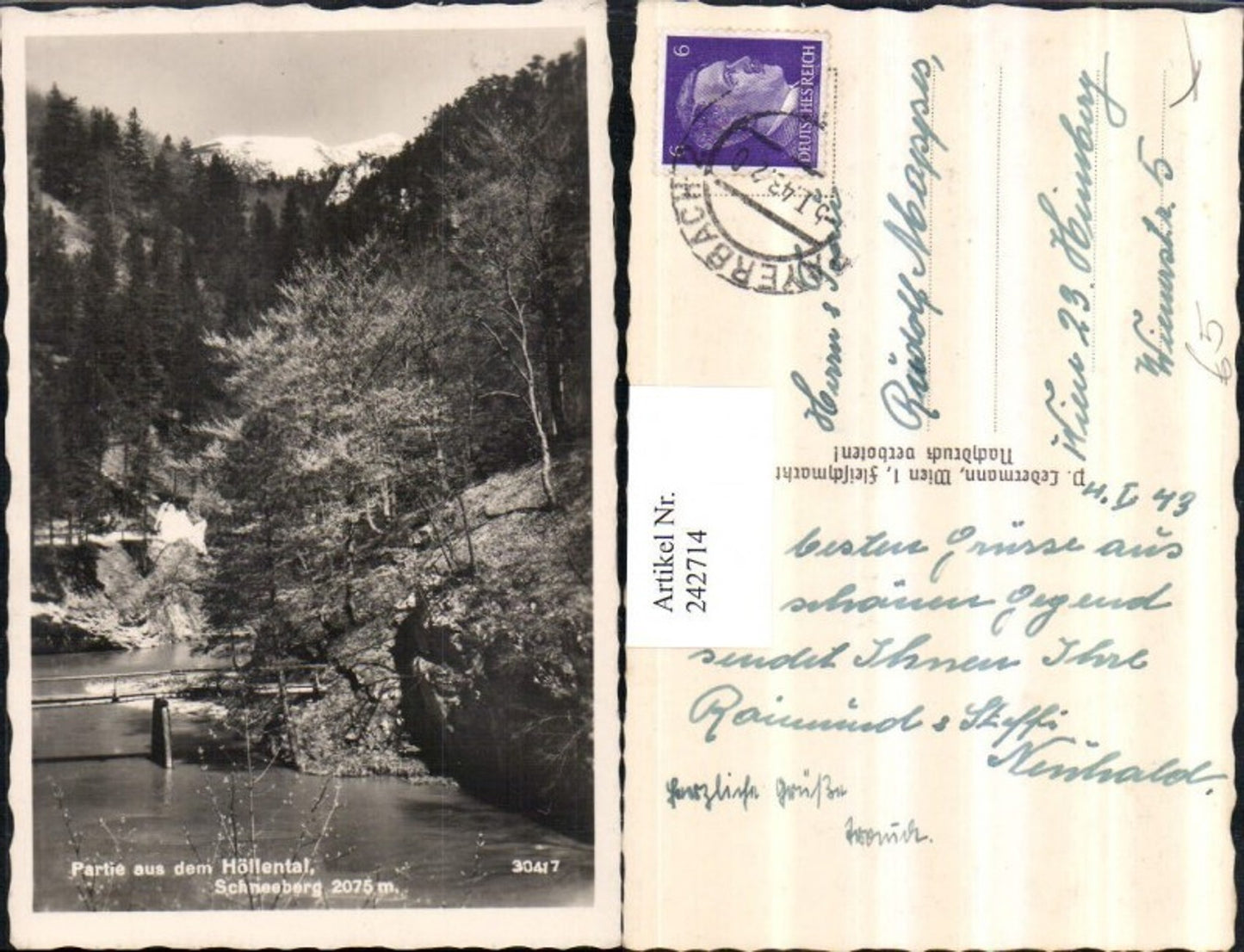 242714,Partie aus d. Höllental m. Schneeberg b. Schwarzau