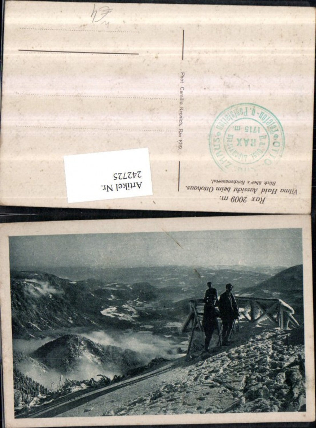 242725,Rax Vilma Haid Aussicht b. Ottohaus Blick über Reichenauertal b. Reichenau