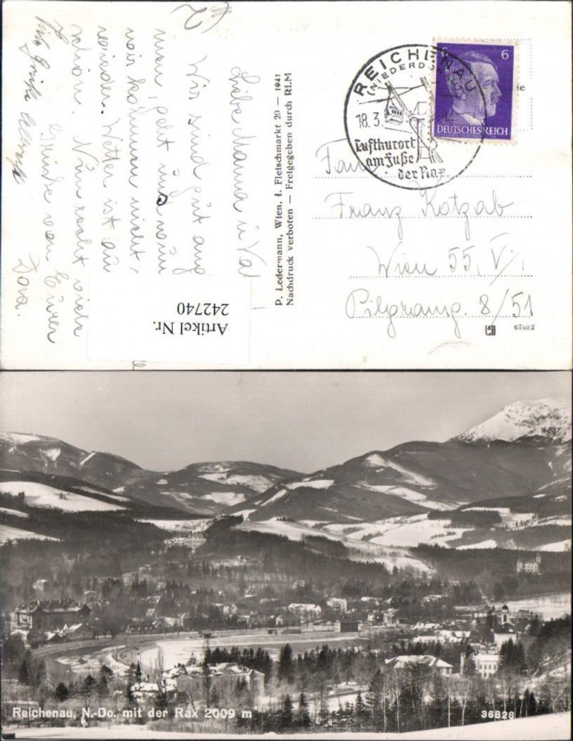 242740,Reichenau Totale m. d. Rax Winterbild