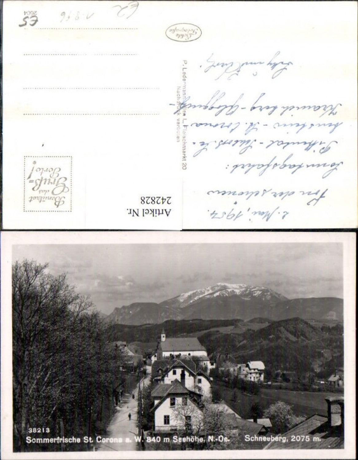 242828,St. Corona am Wechsel Totale m. Schneeberg