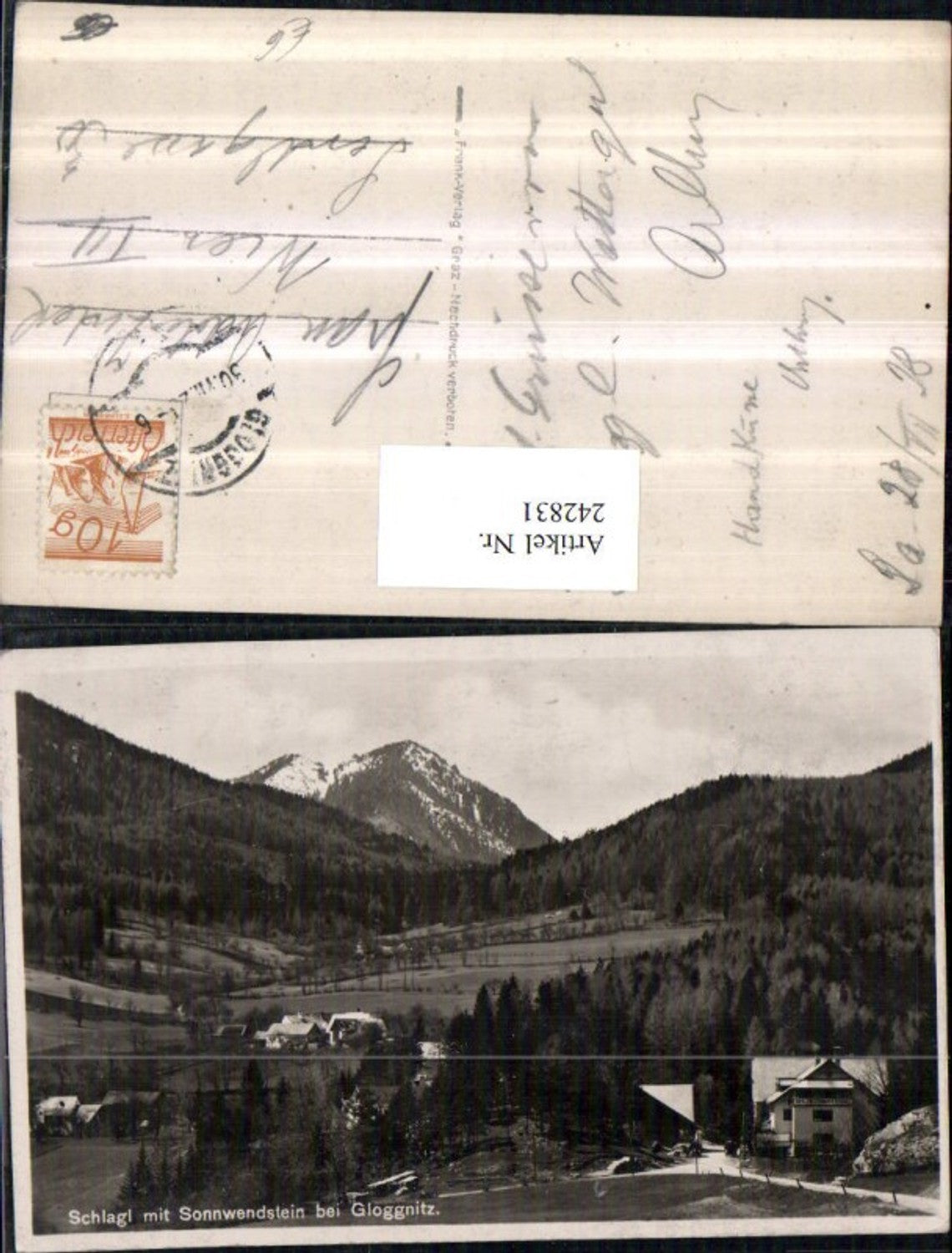 242831,Schlagl m. Sonnwendstein b. Gloggnitz