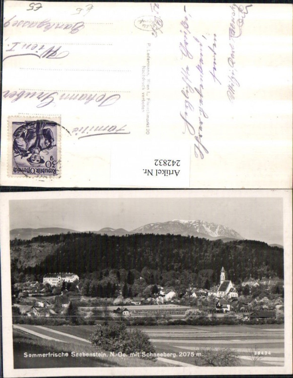242832,Seebenstein Totale m. Schneeberg